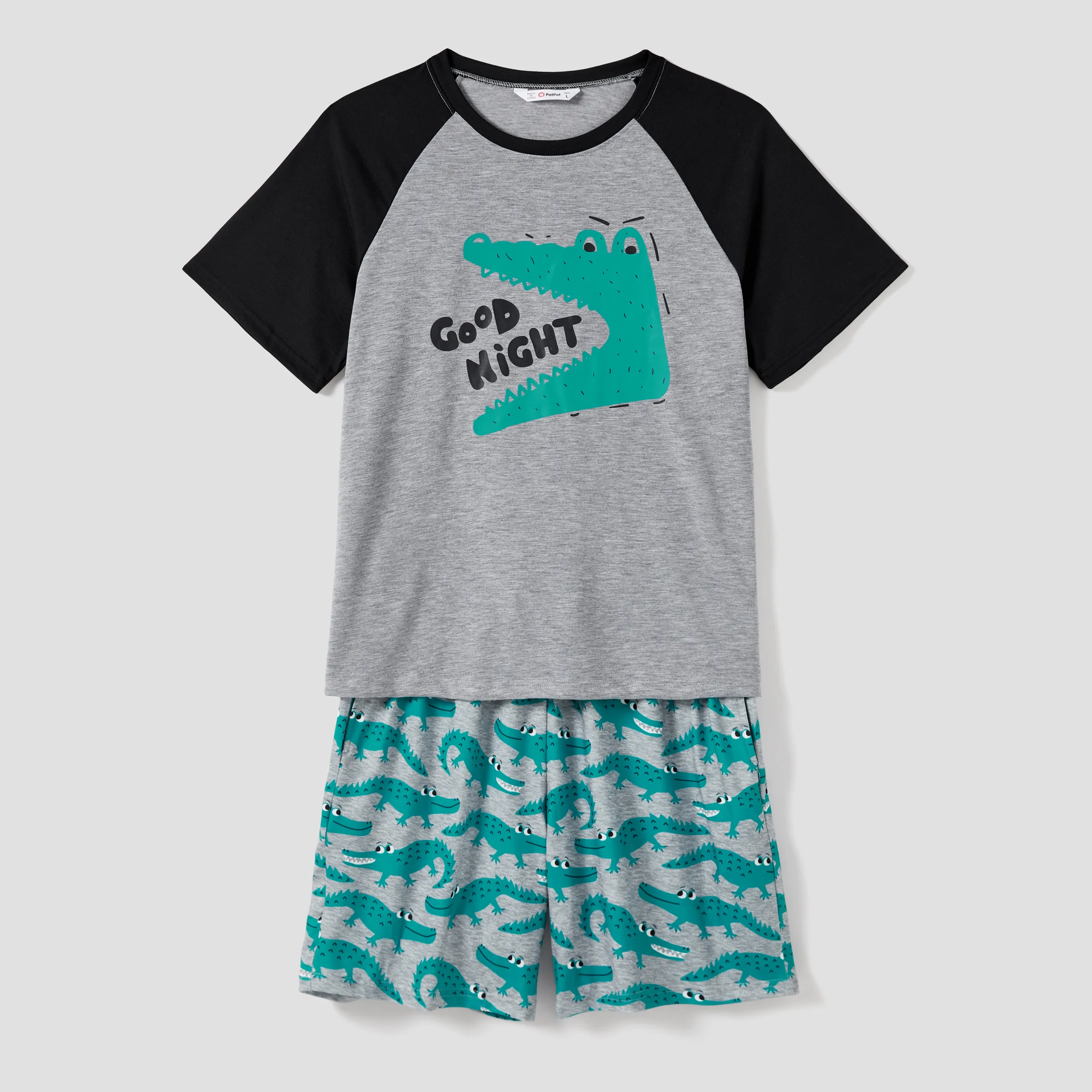 

Family Matching Cartoon Crocodile Printed Raglan Sleeves Pajamas Sets (Flame Resistant)