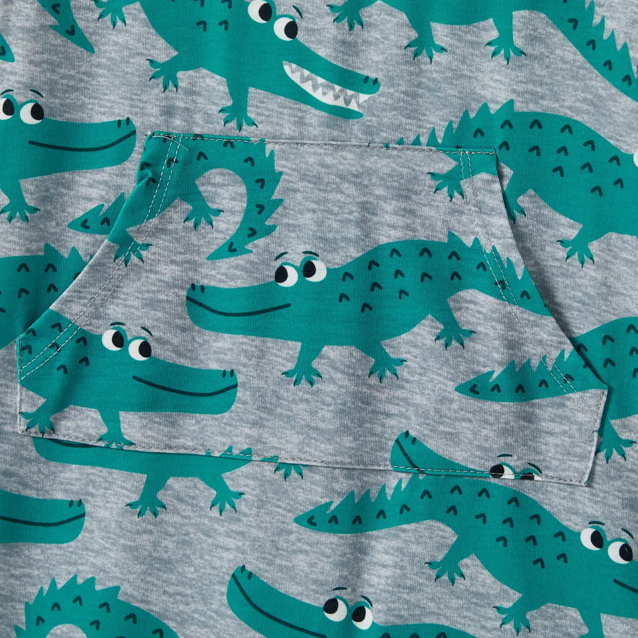 Family Matching Cartoon Crocodile Printed Raglan Sleeves Pajamas Sets (Flame Resistant) MultiColour big image 1