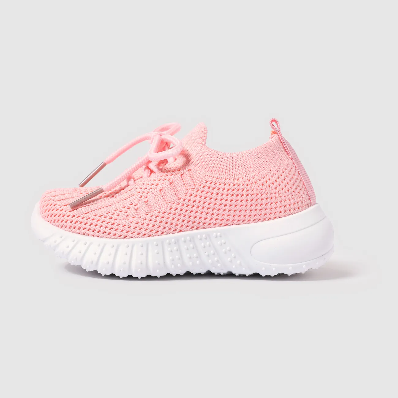 Toddler/Kid Boy/Girl Sporty Mesh Upper Breathable Perforated Lace-Up Sport Shoes  Pink big image 1