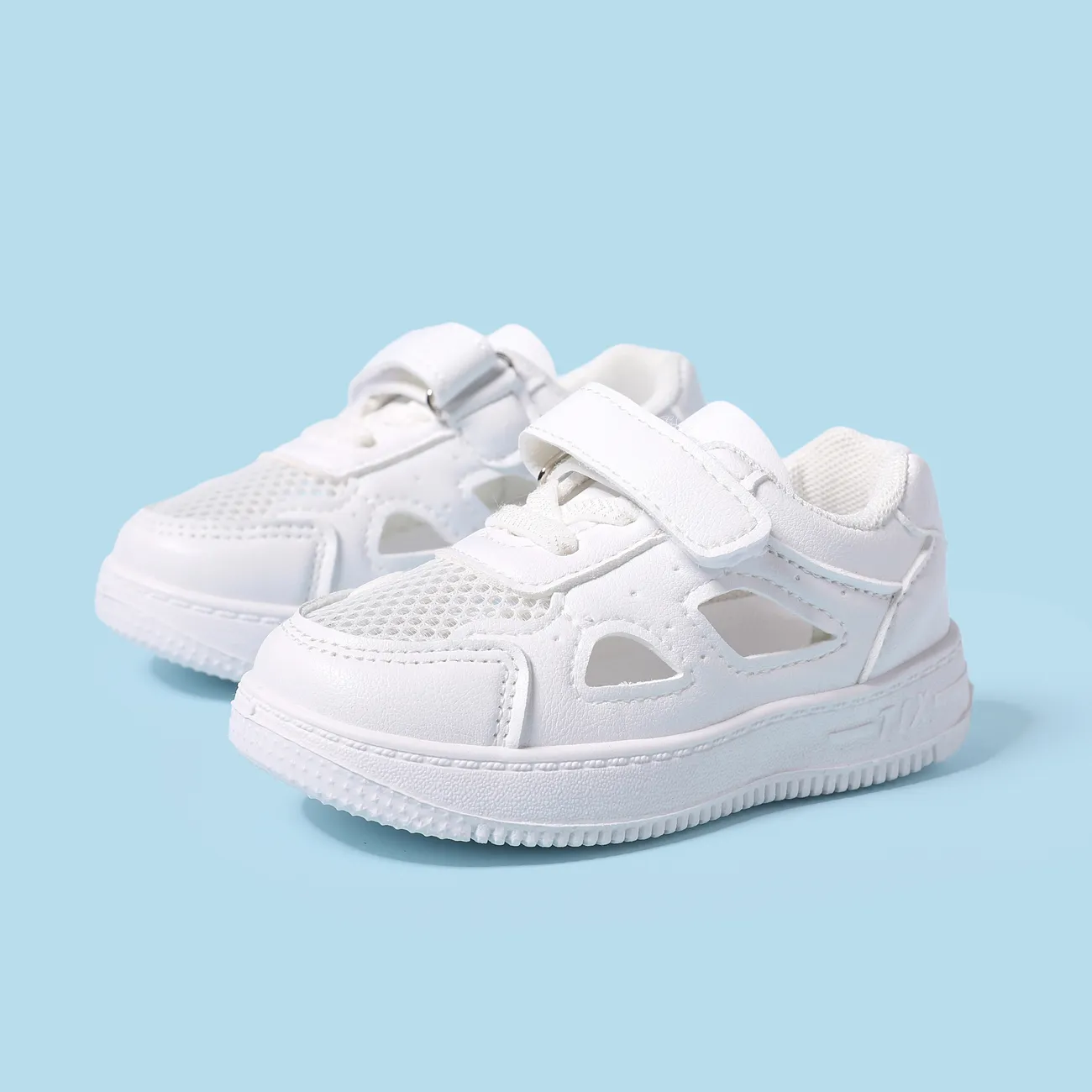 Toddler/Kid Boy/Girl Velcro Closure Mesh Sports Shoes White big image 1
