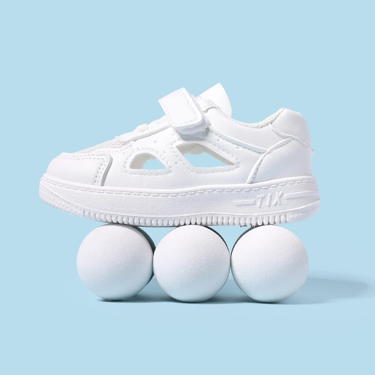 Toddler/Kid Boy/Girl Velcro Closure Mesh Sports Shoes White big image 1