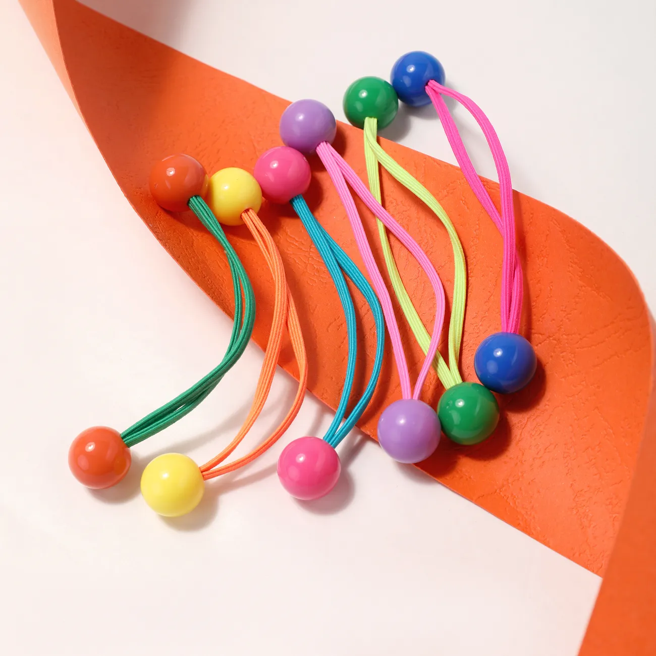 Paquete de 5 cintas para el cabello elásticas largas de color caramelo para niños pequeños / niños Multicolor big image 1