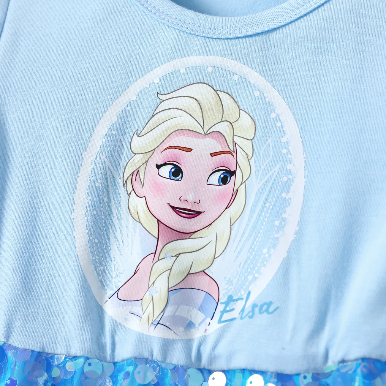 Disney Frozen Criança Menina Hipertátil/3D Infantil Vestidos Azul big image 1