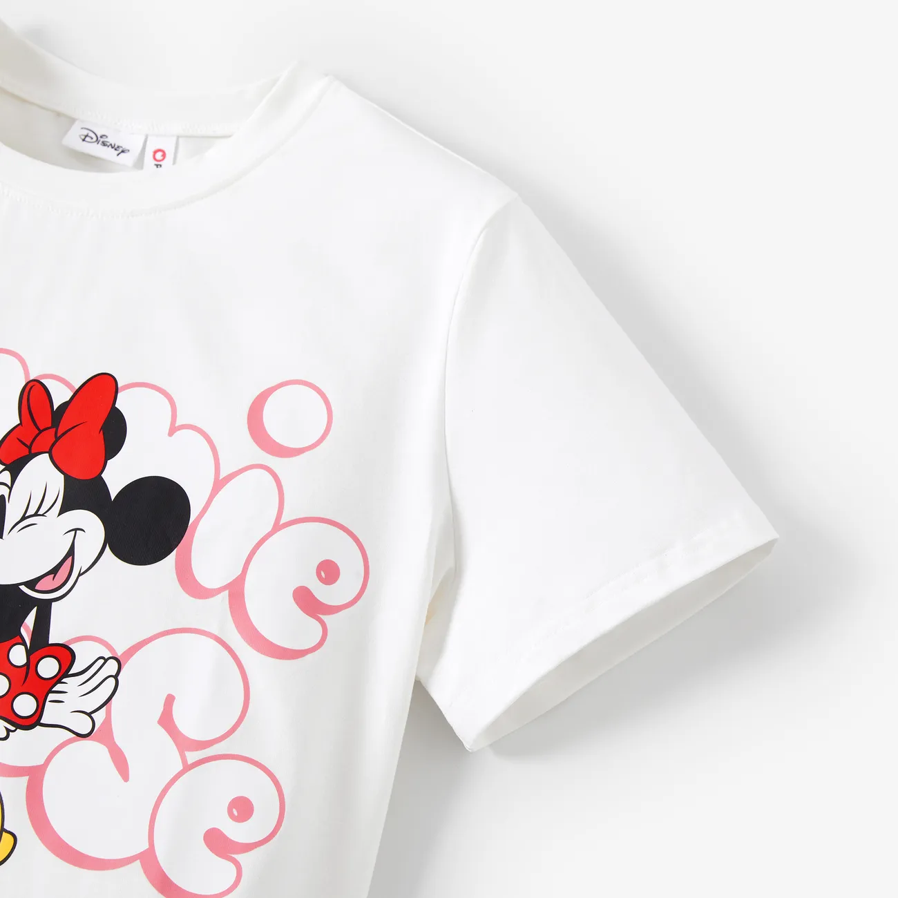 Disney Mickey and Friends Family Matching Cotton Character Striped Print T-shirt/Jumpsuit OffWhite big image 1