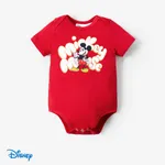 Disney Mickey and Friends Family Matching Cotton Character Striped Print T-shirt/Jumpsuit Red