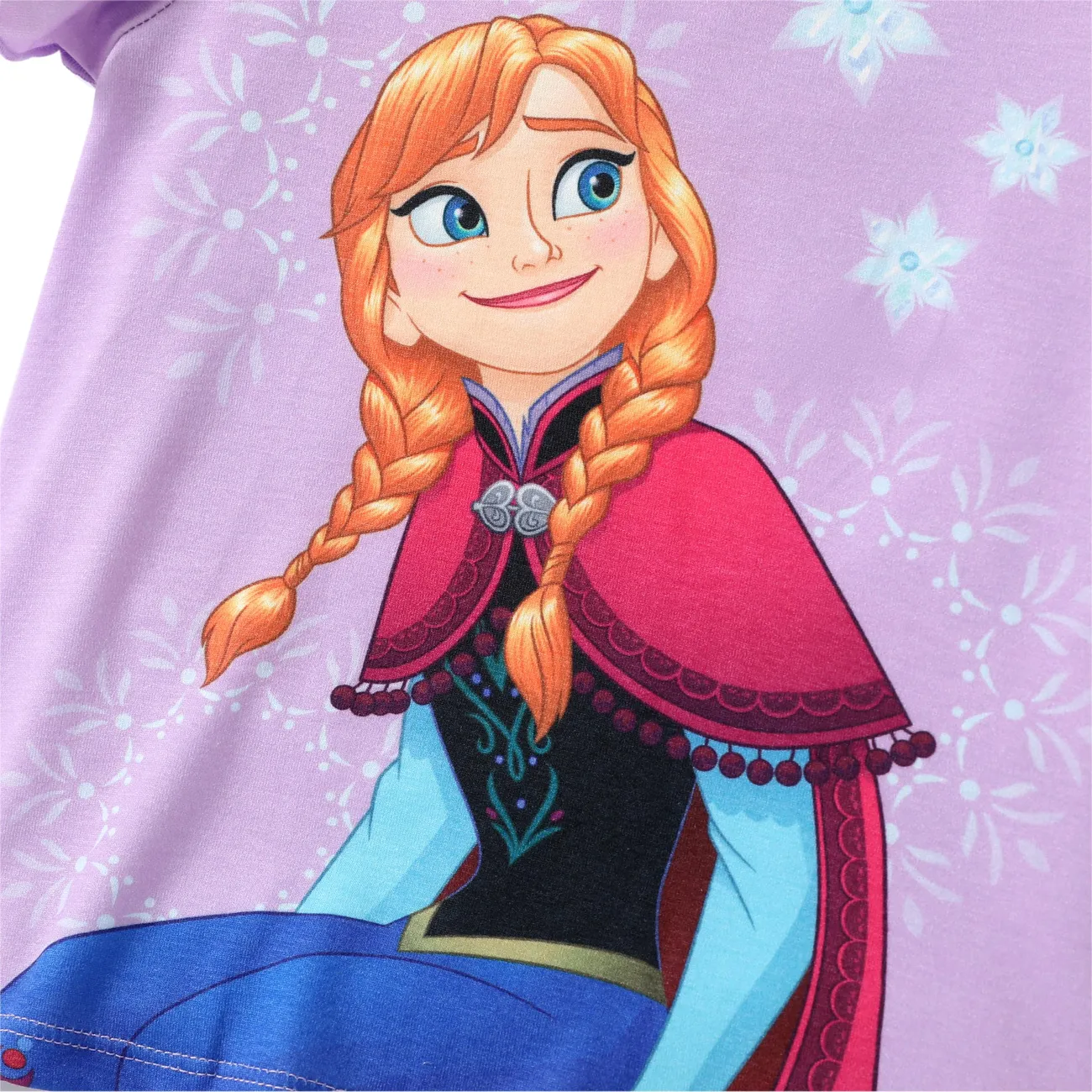 Disney Frozen Criança Menina Hipertátil/3D Infantil Manga curta T-shirts Roxa big image 1
