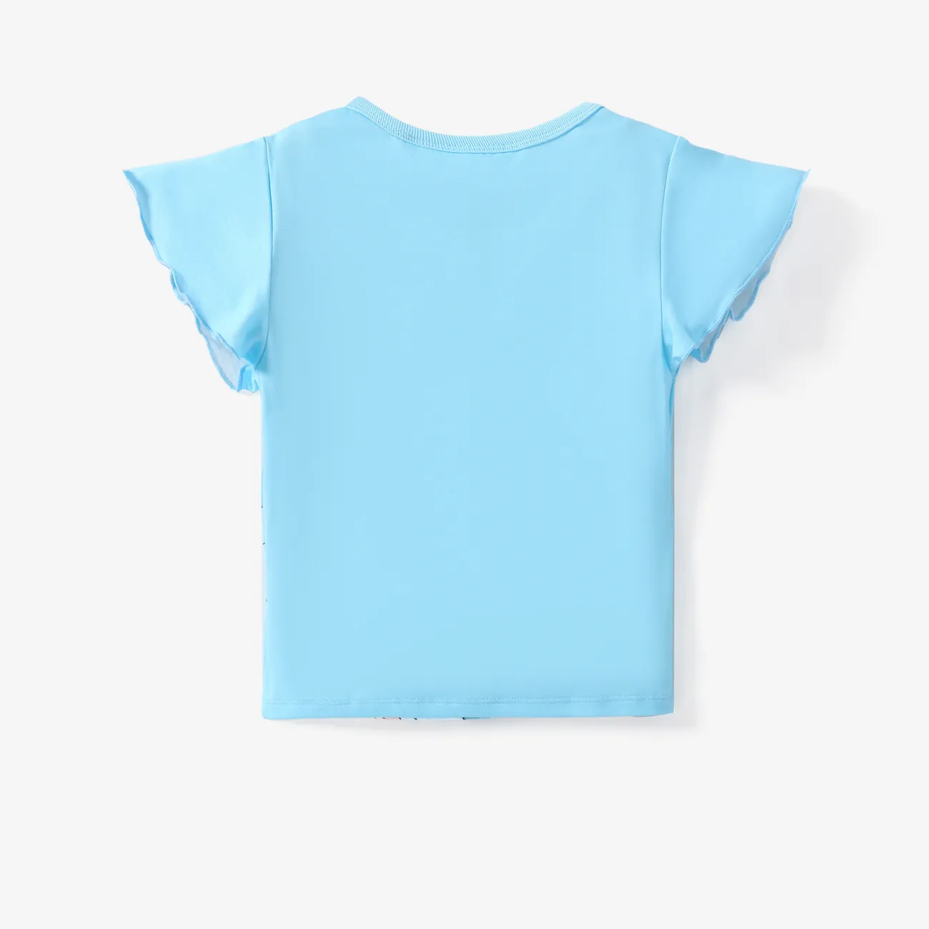 迪士尼冰雪奇緣 小童 女 立體造型 童趣 短袖 T恤 藍色 big image 1