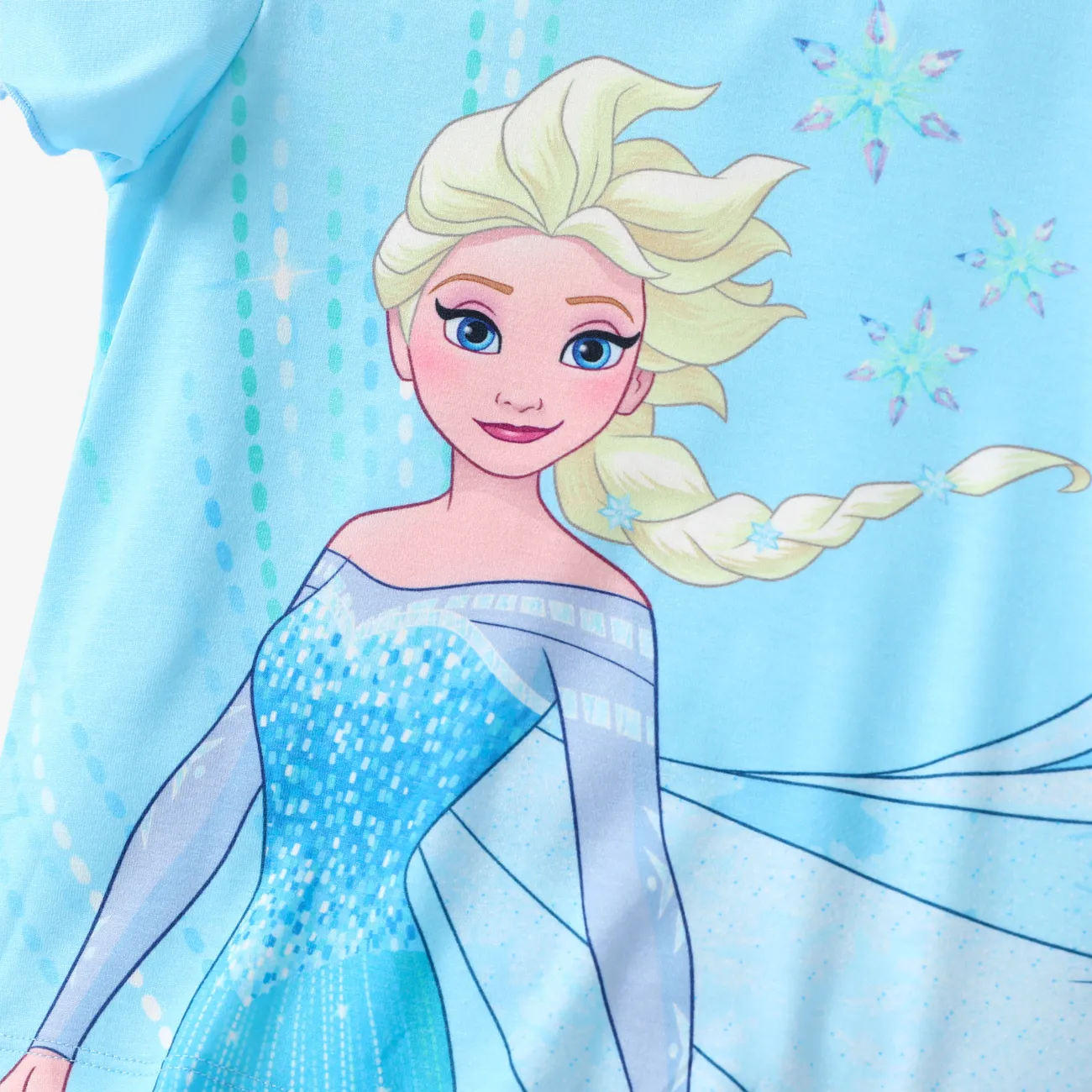 Disney Frozen Toddler Girls Elsa/Anna 1pc Naia™ Character Print Ruffle-sleeve Top  Blue big image 1