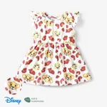 Disney Lion King Baby Girls Simba 1pc Leopard Plant Print Ruffle-sleeve Dress Reddishbrown
