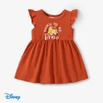 Disney Lion King Baby Girls Simba 1pc Leopard Plant Print Ruffle-sleeve Dress Brown