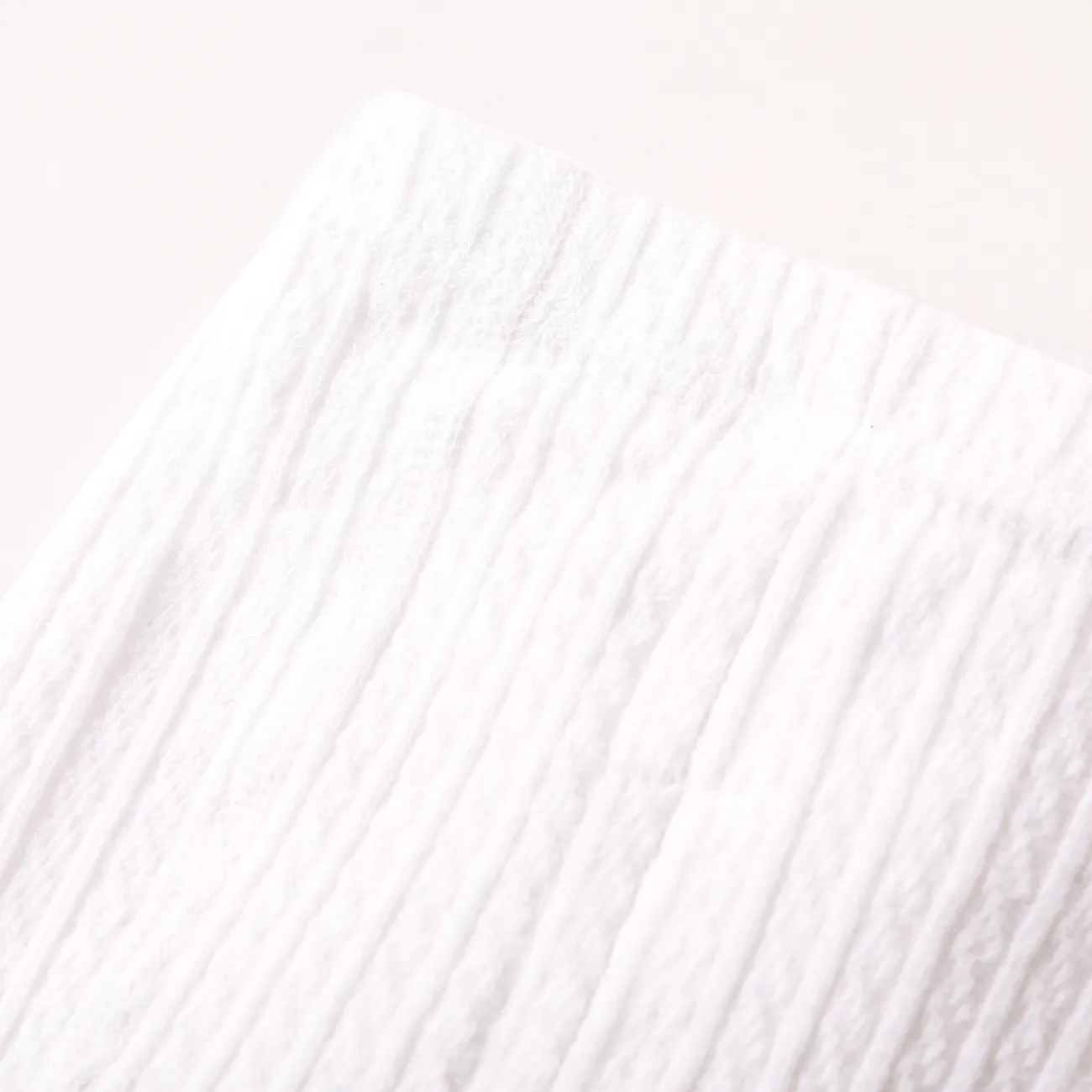 嬰幼兒三層純棉緊身褲，飾有優雅的鑲邊和閃亮的線，下裝和緊身褲兩用設計 白色 big image 1