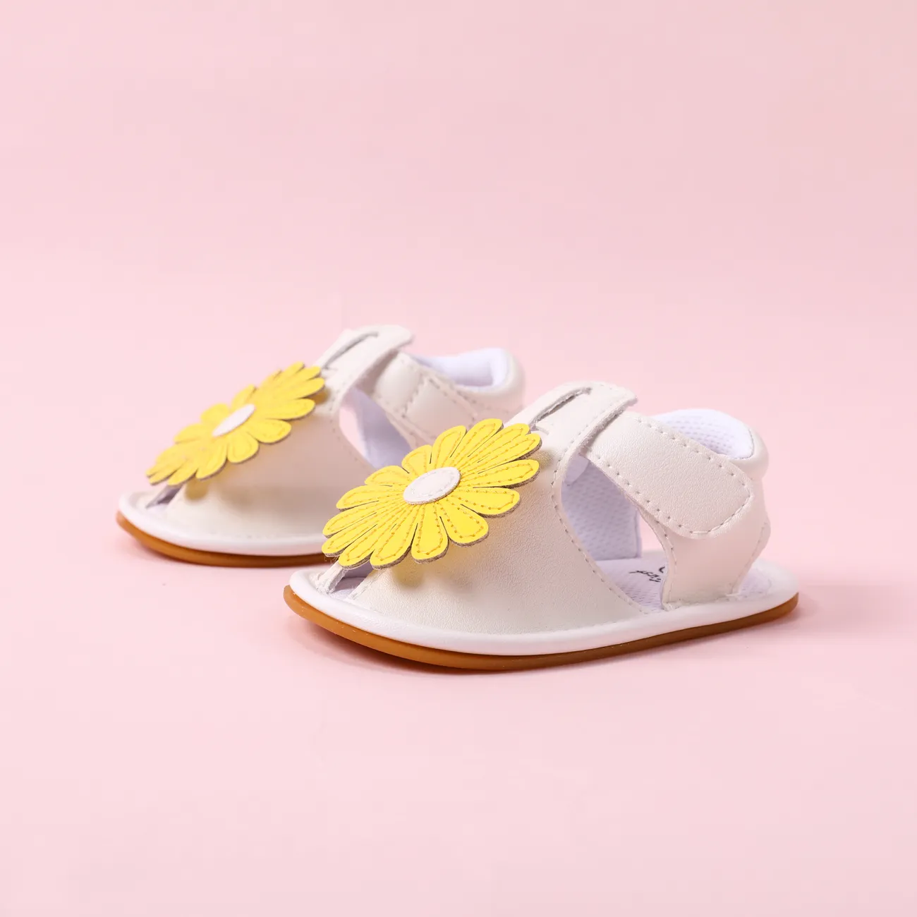Baby/Toddler Girl Casual Style 3D Daisy Flower Velcro Closure Prewalker Shoes Yellow big image 1