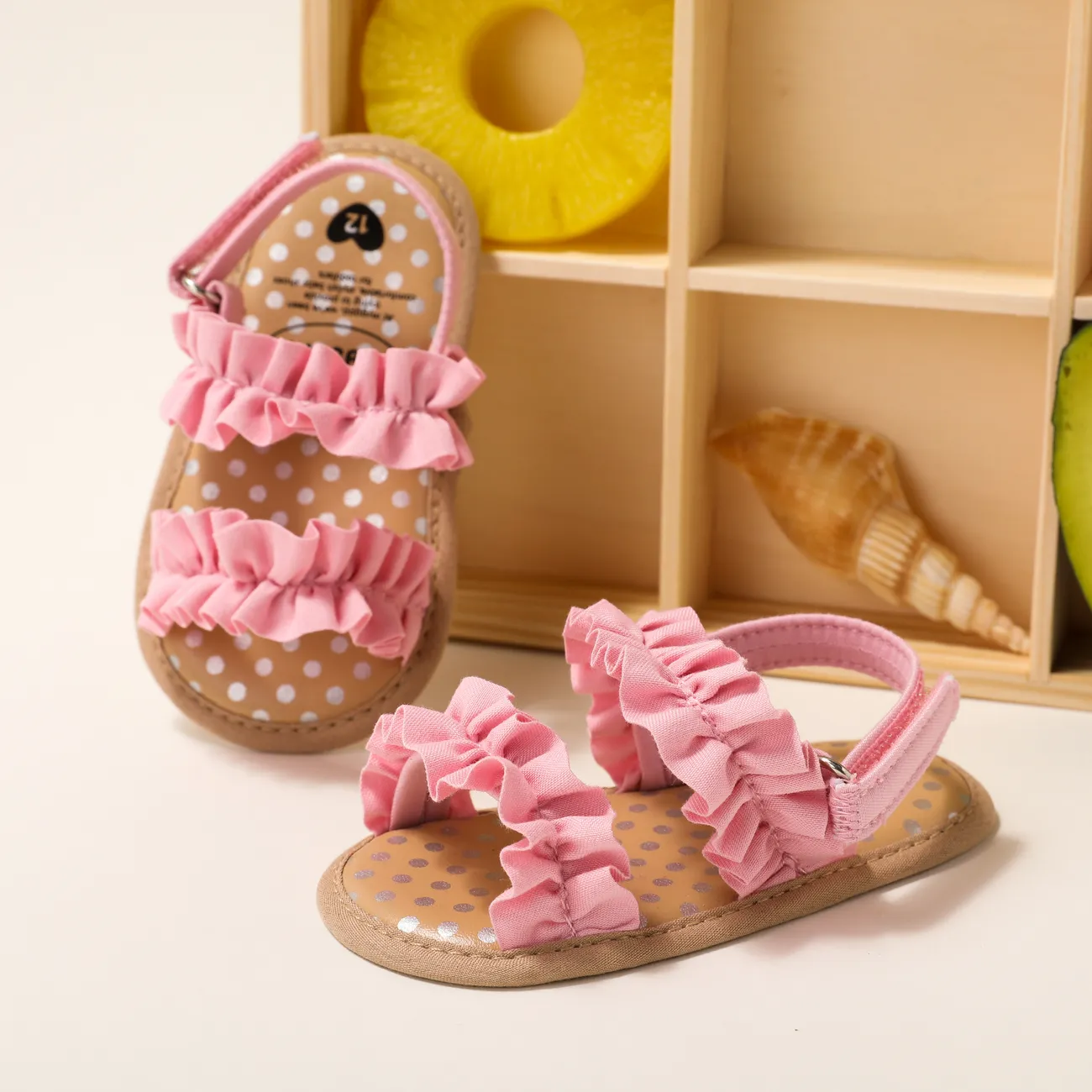 嬰兒 女 休閒 純色 學步鞋 粉色 big image 1