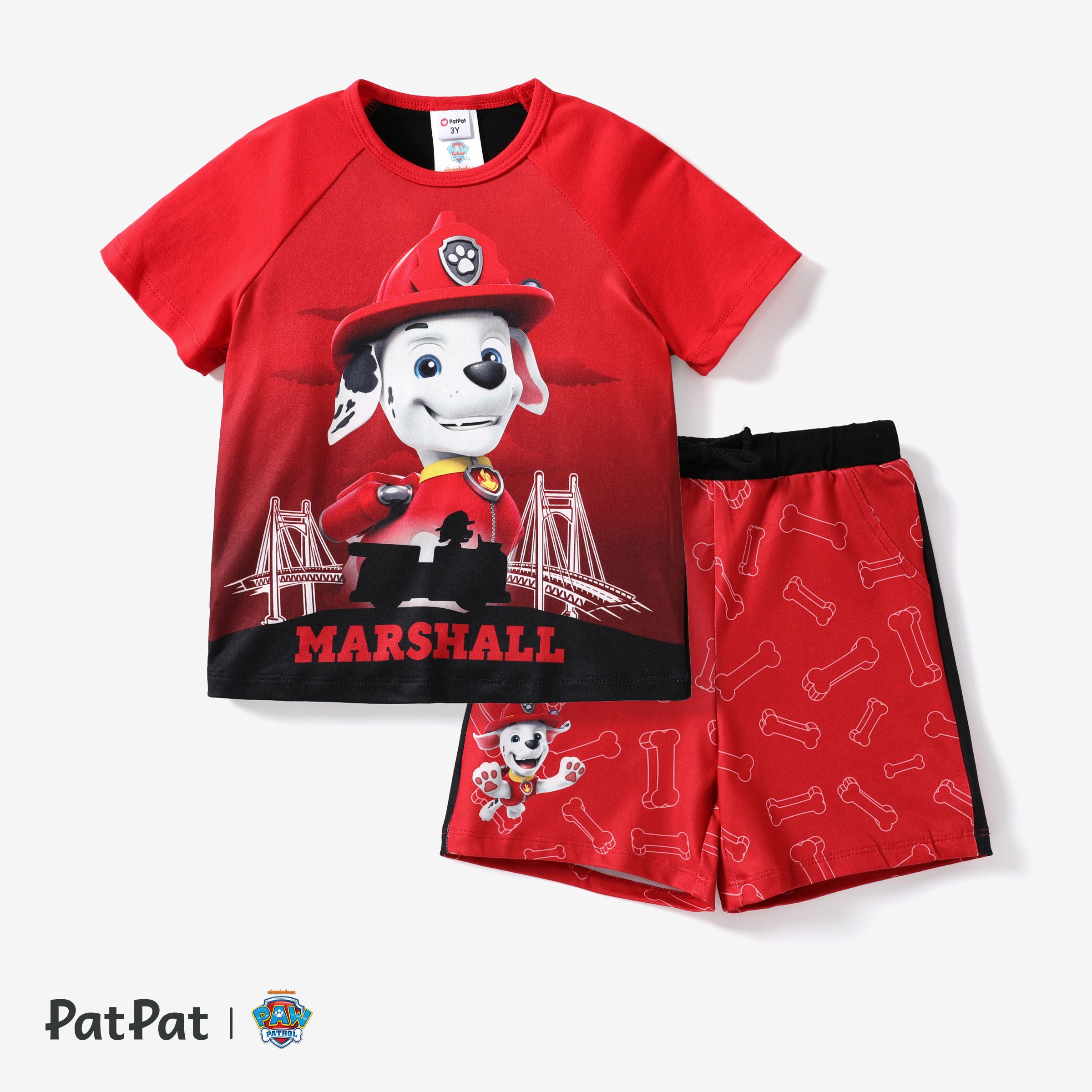 

Paw Patrol Toddler Boys/Girls 2pcs Character Print Cotton T-shirt with Shorts Sporty Set