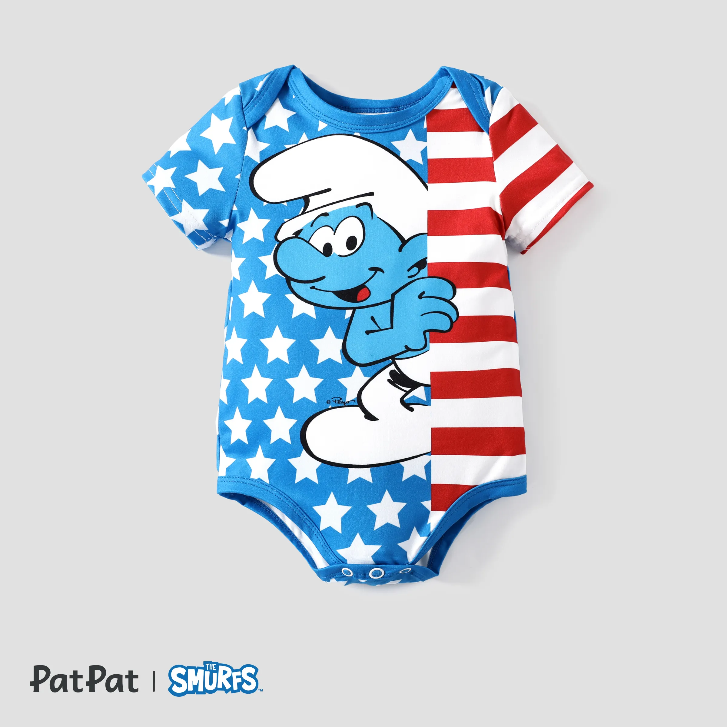 The Smurfs Baby Girls/Boys Independence Day 1pc Character Print Onesie