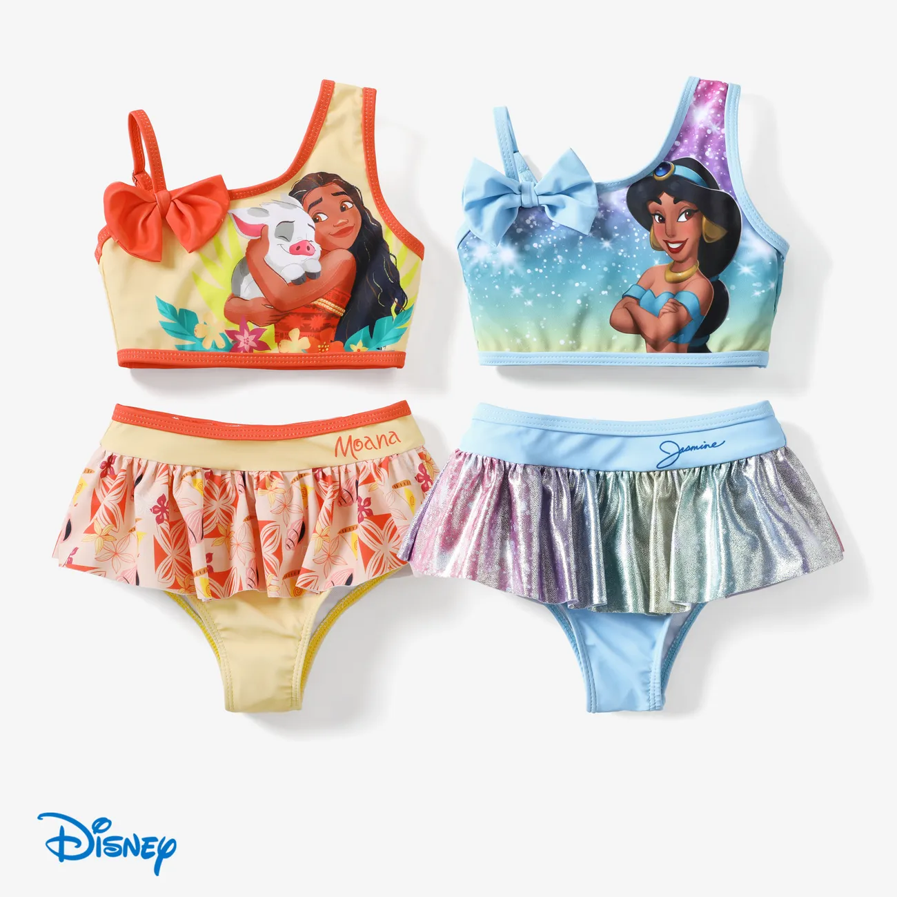Disney Princess 2 unidades Niño pequeño Chica Volantes Infantil Trajes de baño Turquesa big image 1