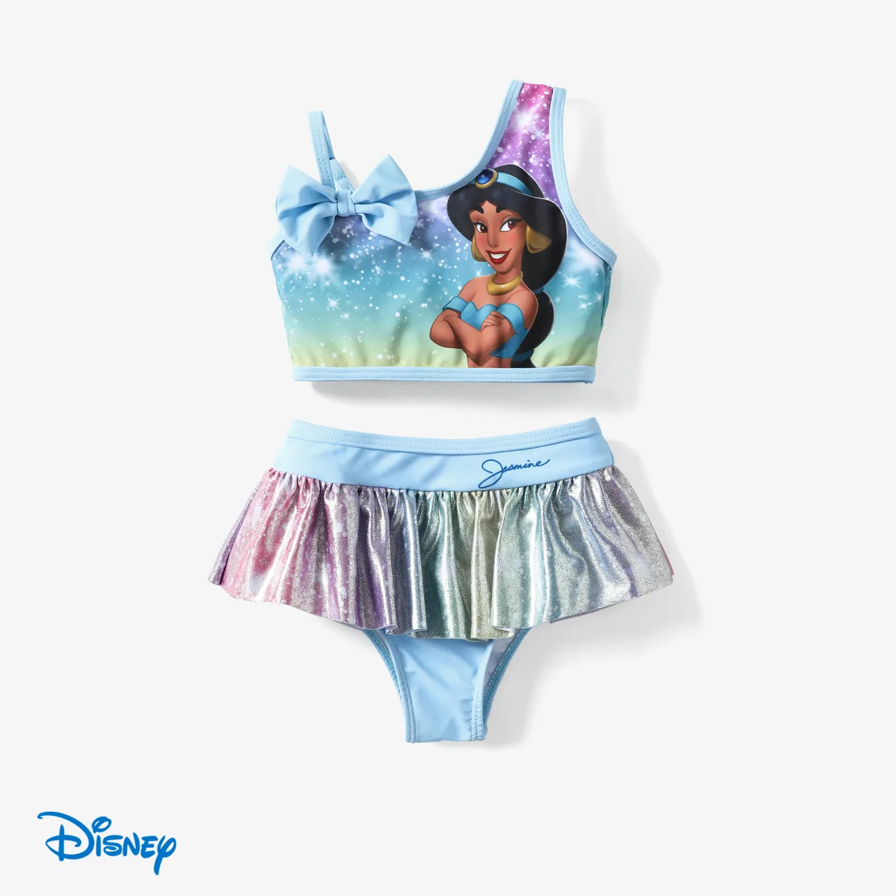 Disney Princess 2 unidades Niño pequeño Chica Volantes Infantil Trajes de baño Turquesa big image 1