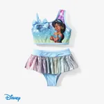 Disney Princess 2 pièces Enfant en bas âge Fille Bord à volants Enfantin Maillots de bain Turquoise
