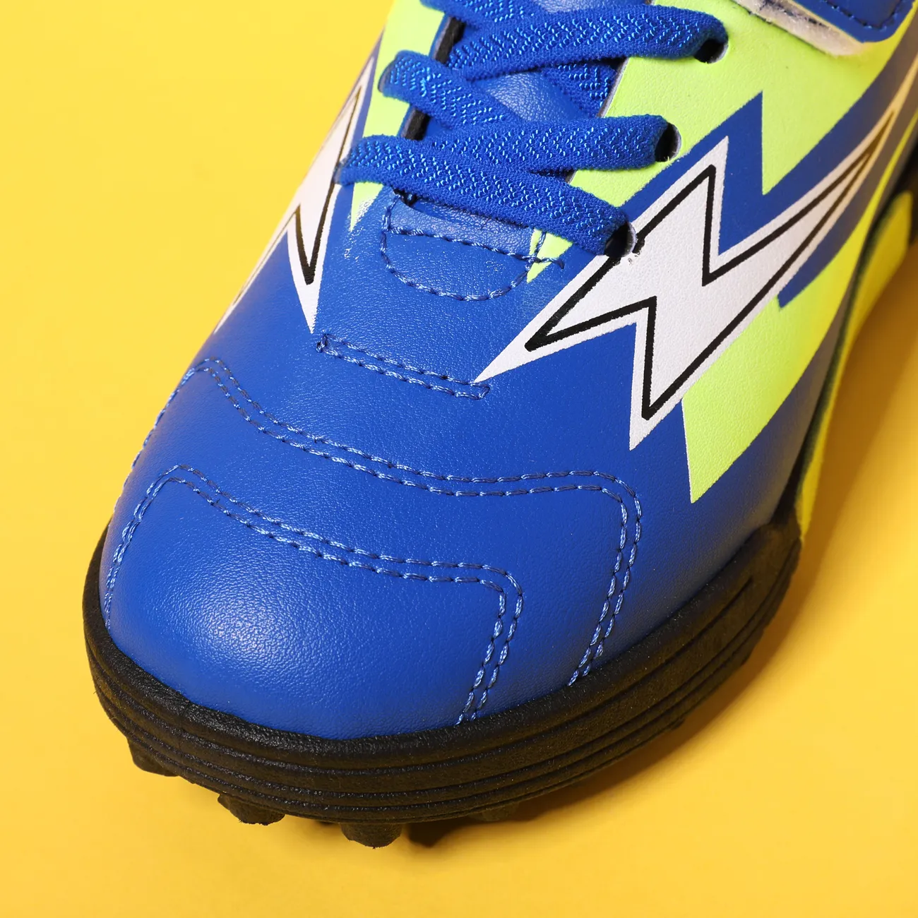 Toddler/Kid Boy Lightning Pattern Color Block Velcro Sports Shoes Blue big image 1