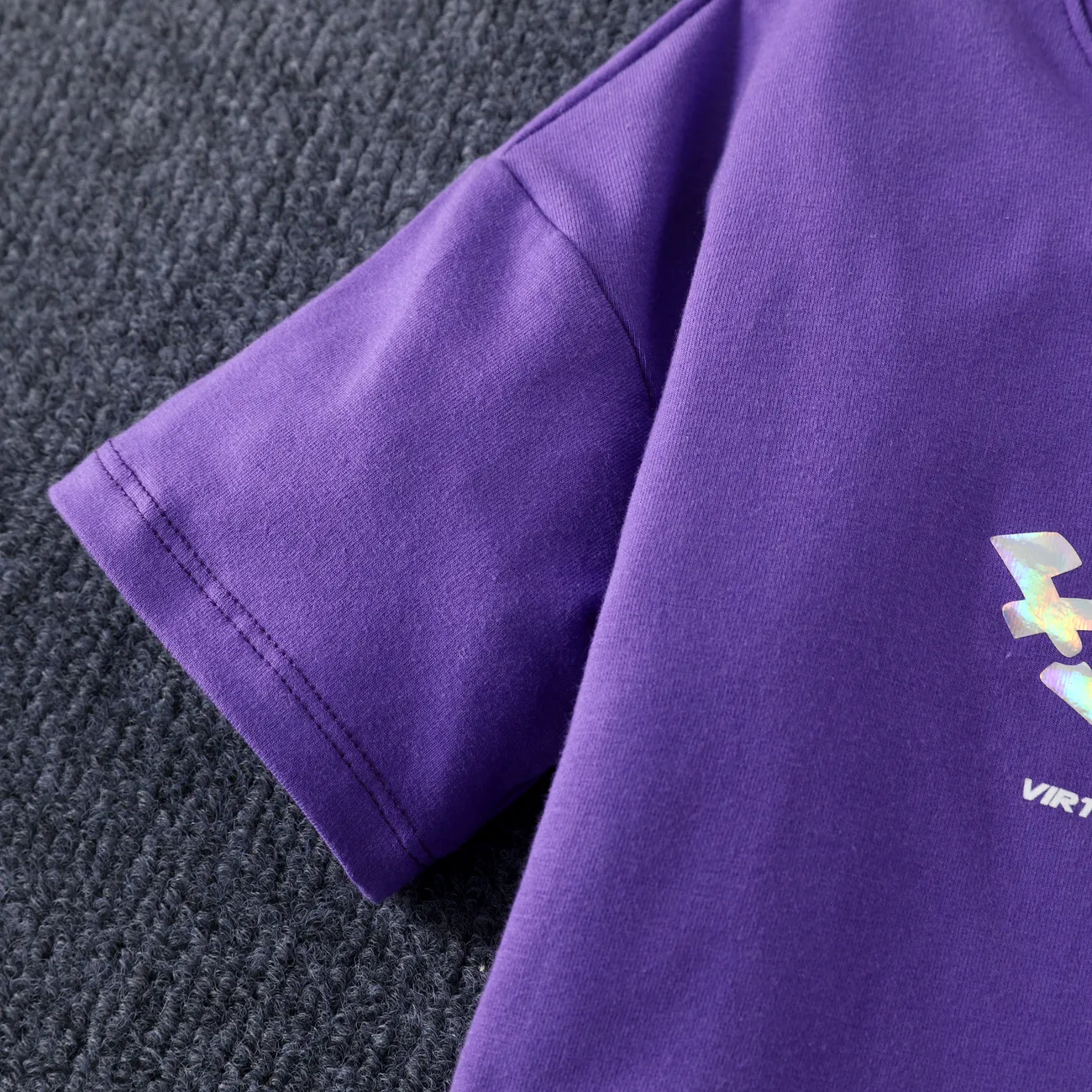 3 unidades Niño pequeño Unisex Cremallera A la moda conjuntos de camiseta Púrpura big image 1