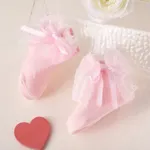 Baby Girl Sweet Lace Butterfly Bow Anti-Rutsch-Socken rosa