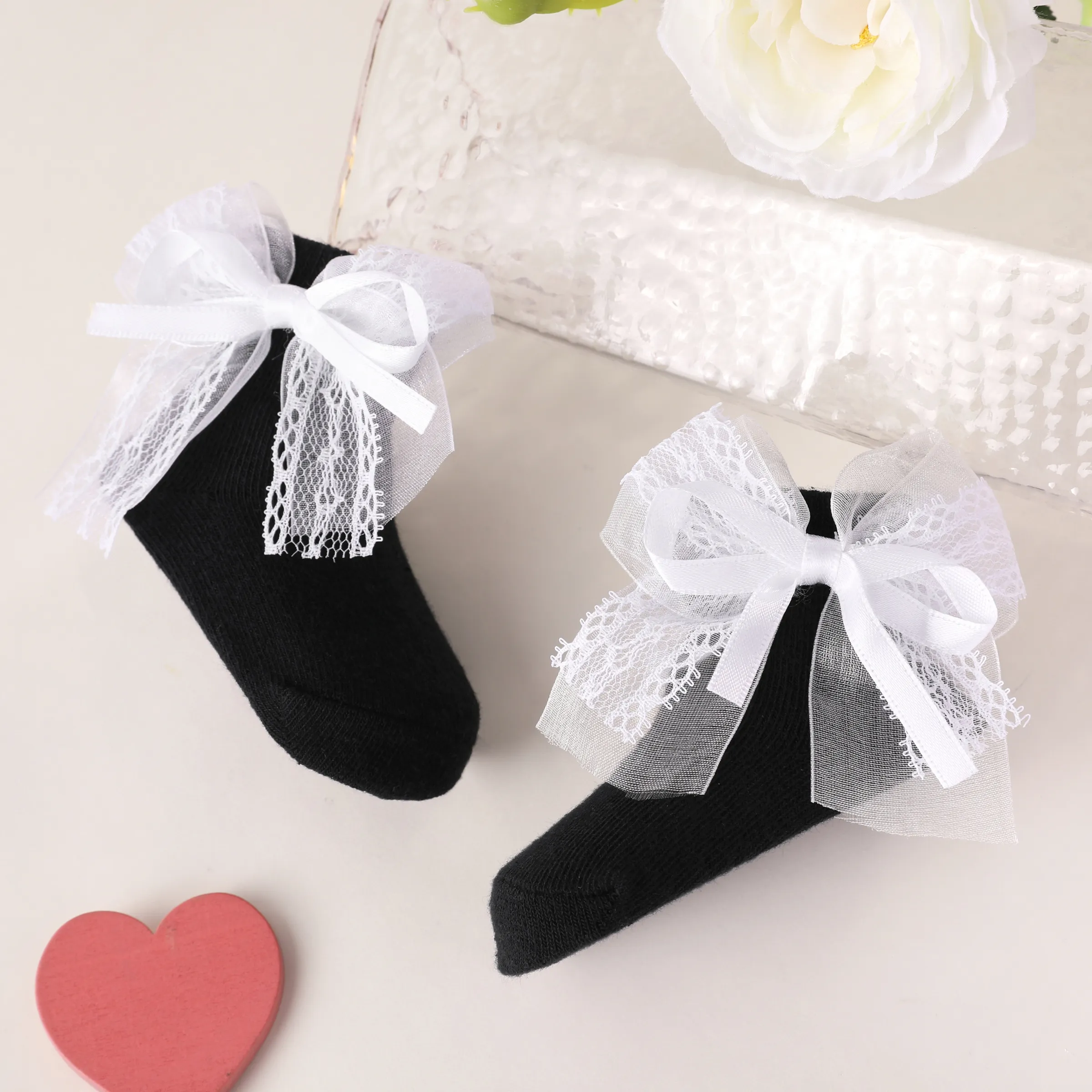 Baby Girl Sweet Lace Butterfly Bow Anti-Rutsch-Socken