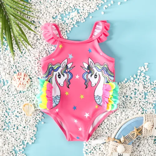 Hyper-Tactile 3D Animal Print Costume da bagno unicorno per neonata