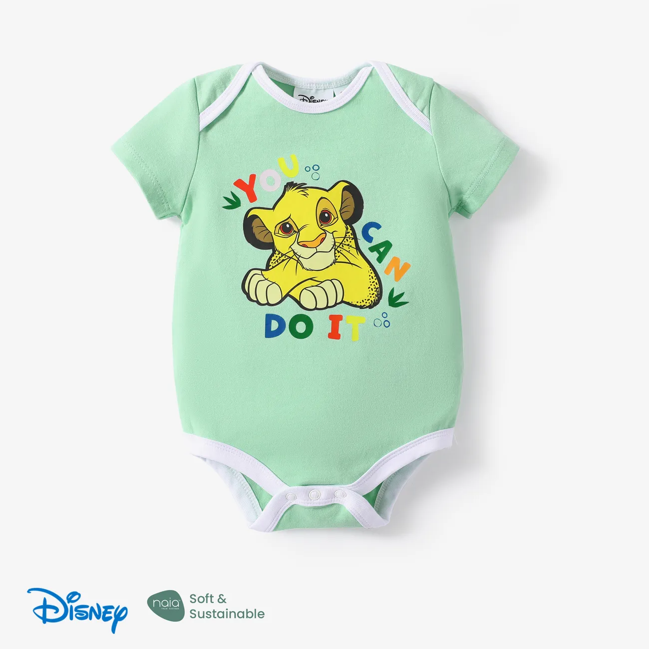 Disney Lion King Baby Boys/Girls Simba 1pc Naia™ Character Print Romper SpringGreen big image 1