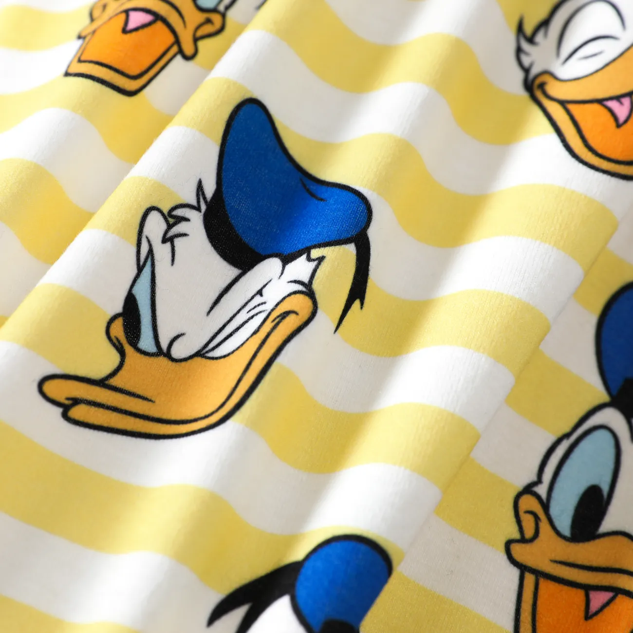 Disney Mickey and Friends Baby Boys/Girls Donald Duck 1pc Naia™ 90's Birthday Cake Print Romper Yellow big image 1