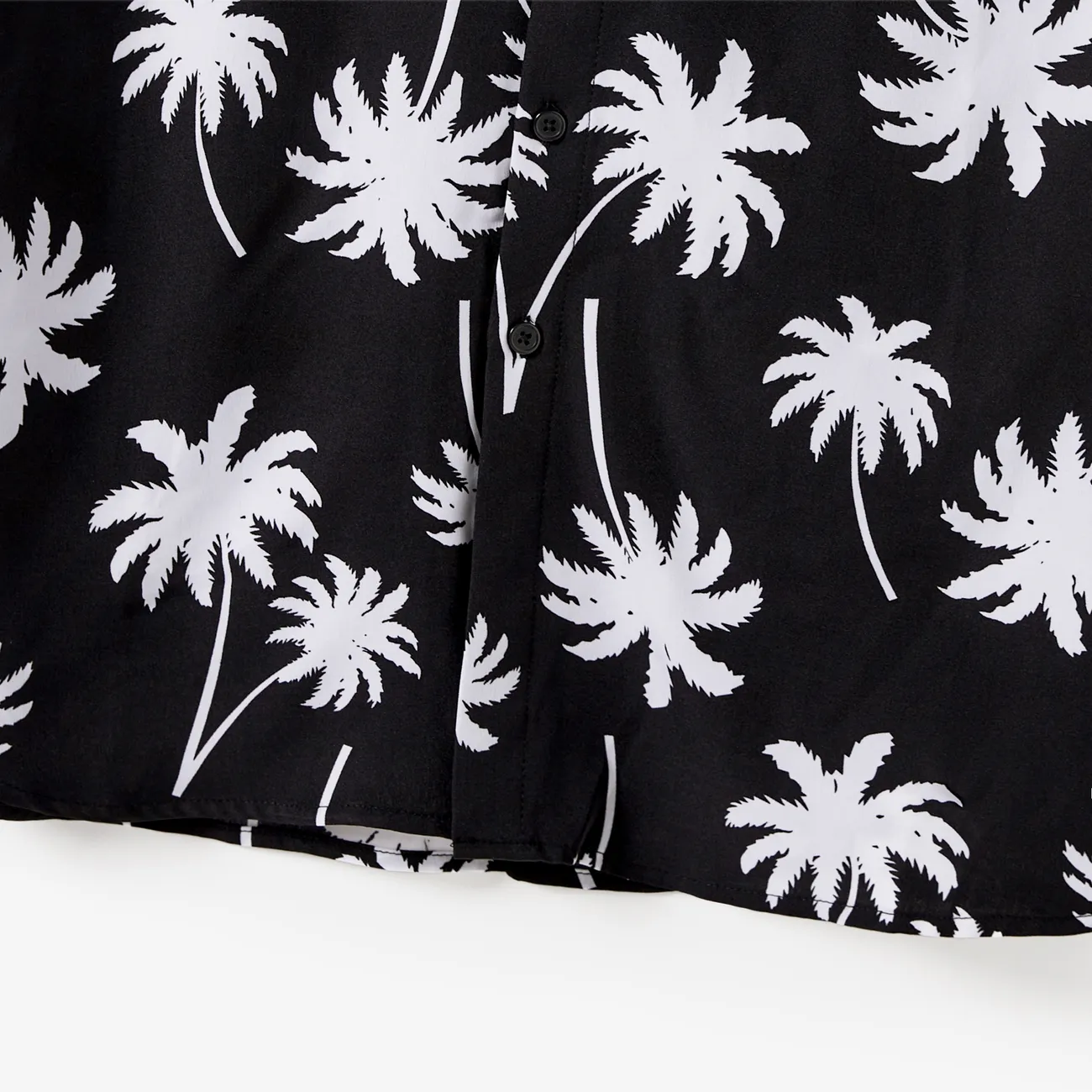 Looks familiares Plantas y flores tropicales Camiseta sin mangas Conjuntos combinados para familia Conjuntos Negro big image 1