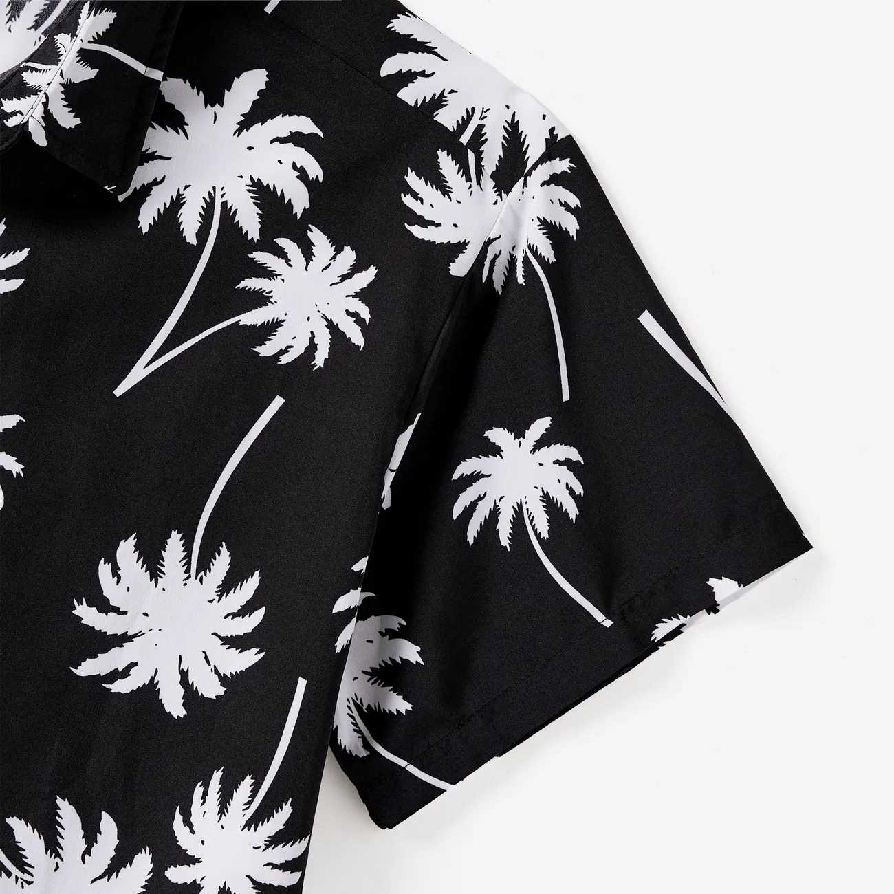 Looks familiares Plantas y flores tropicales Camiseta sin mangas Conjuntos combinados para familia Conjuntos Negro big image 1