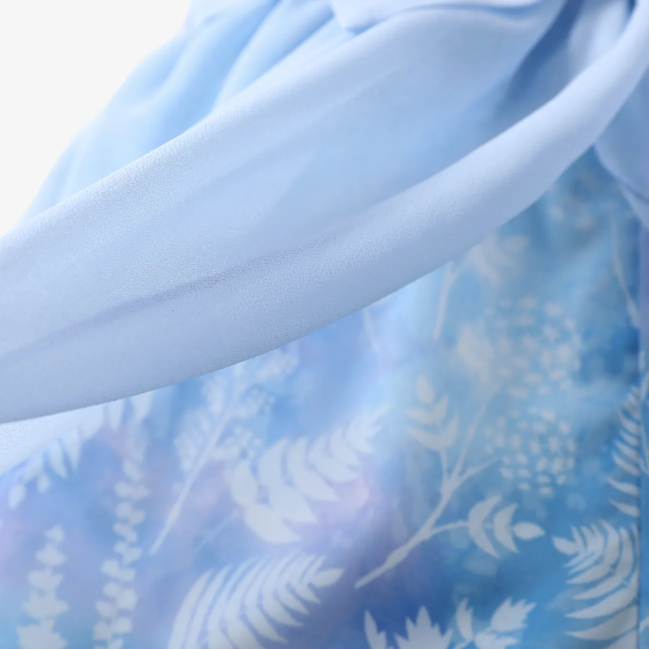 Disney Frozen Toddler Girls Elsa 1pc Naia™ Personagem Print Bow-tie Cintura Ruffled-sleeve Romper Azul big image 1
