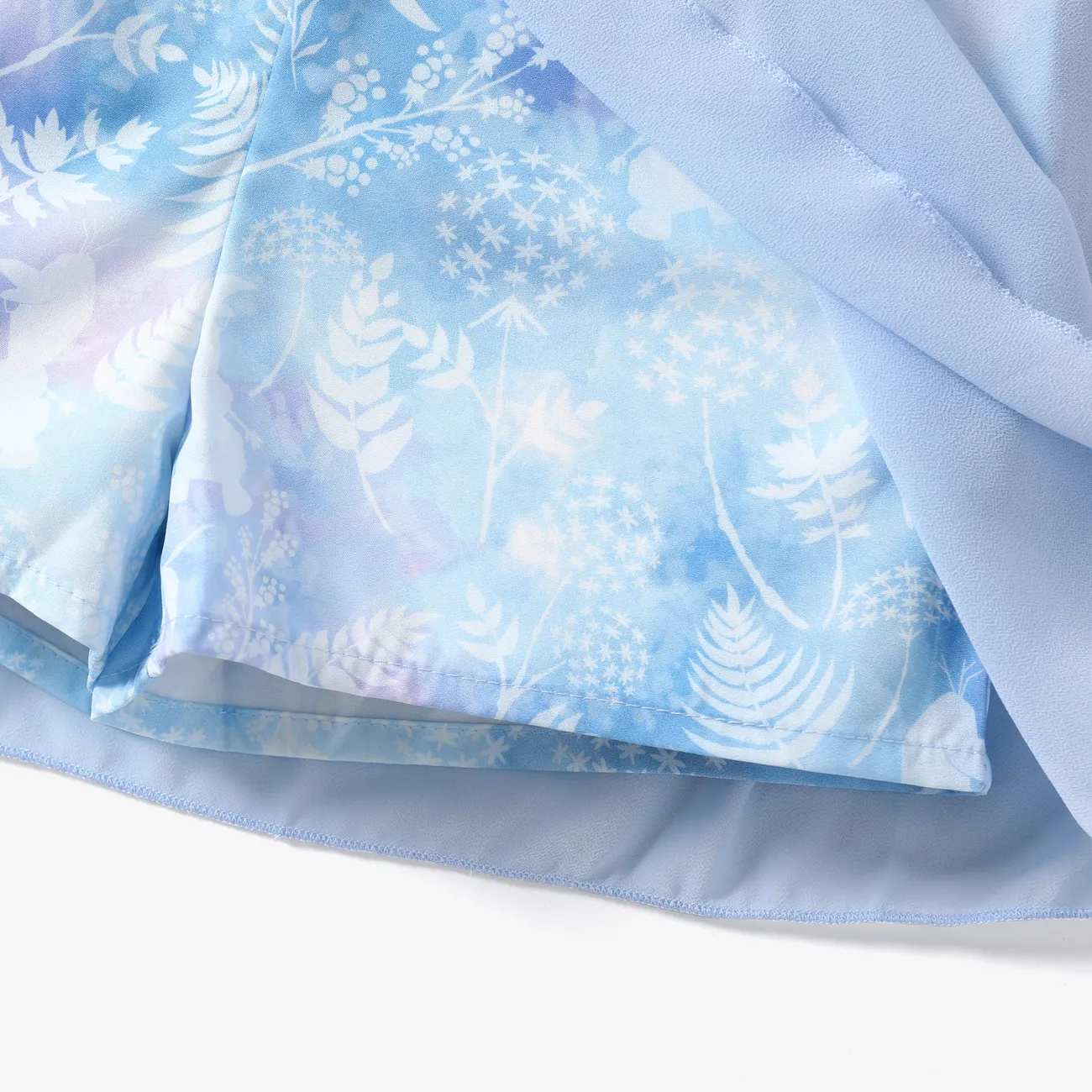 Disney Frozen Toddler Girls Elsa 1pc Naia™ Character Print Bow-tie Waist Ruffled-sleeve Romper Blue big image 1