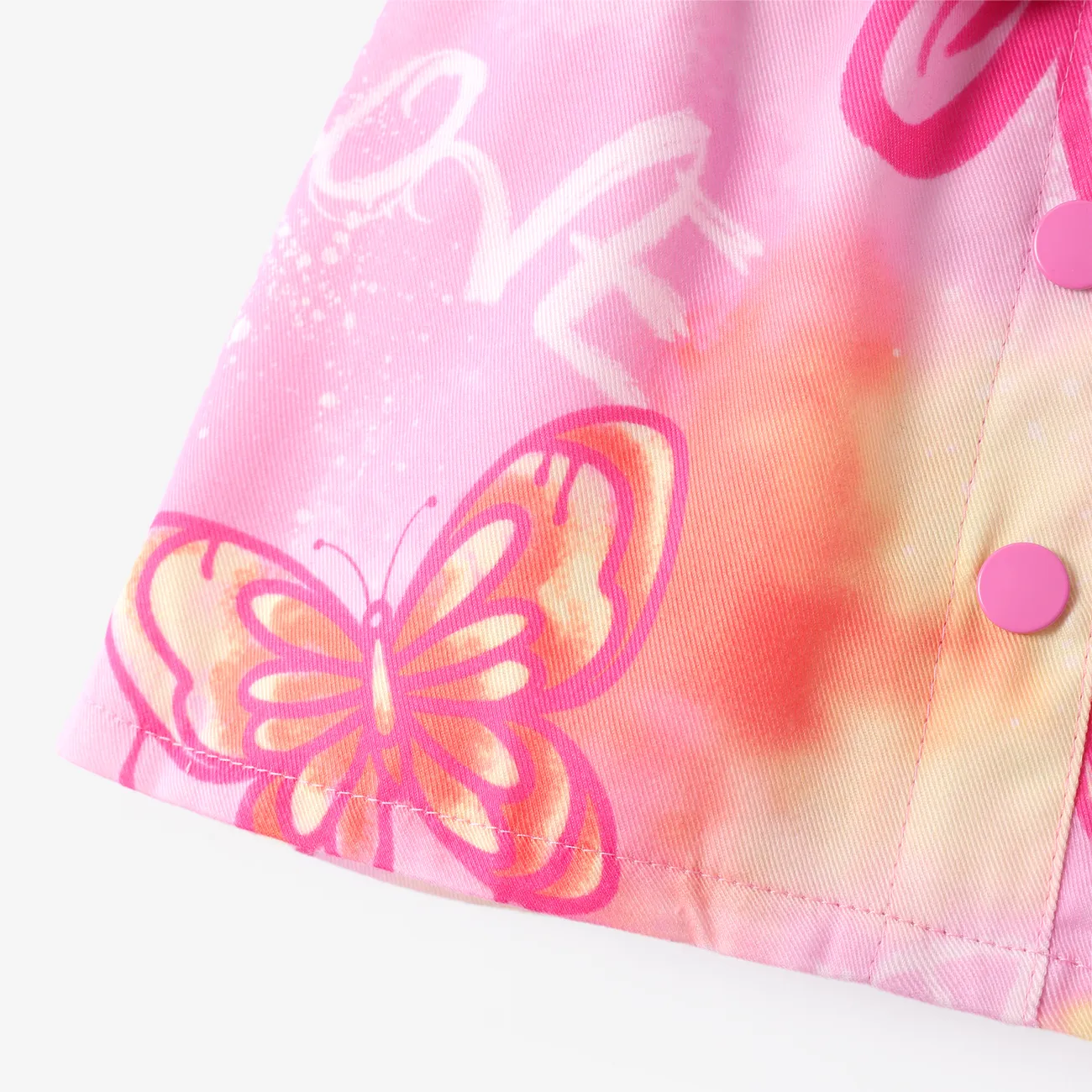Toddler Girl 3pcs Denim Vest and Halter Design Camisole and Skirt Set Pink big image 1