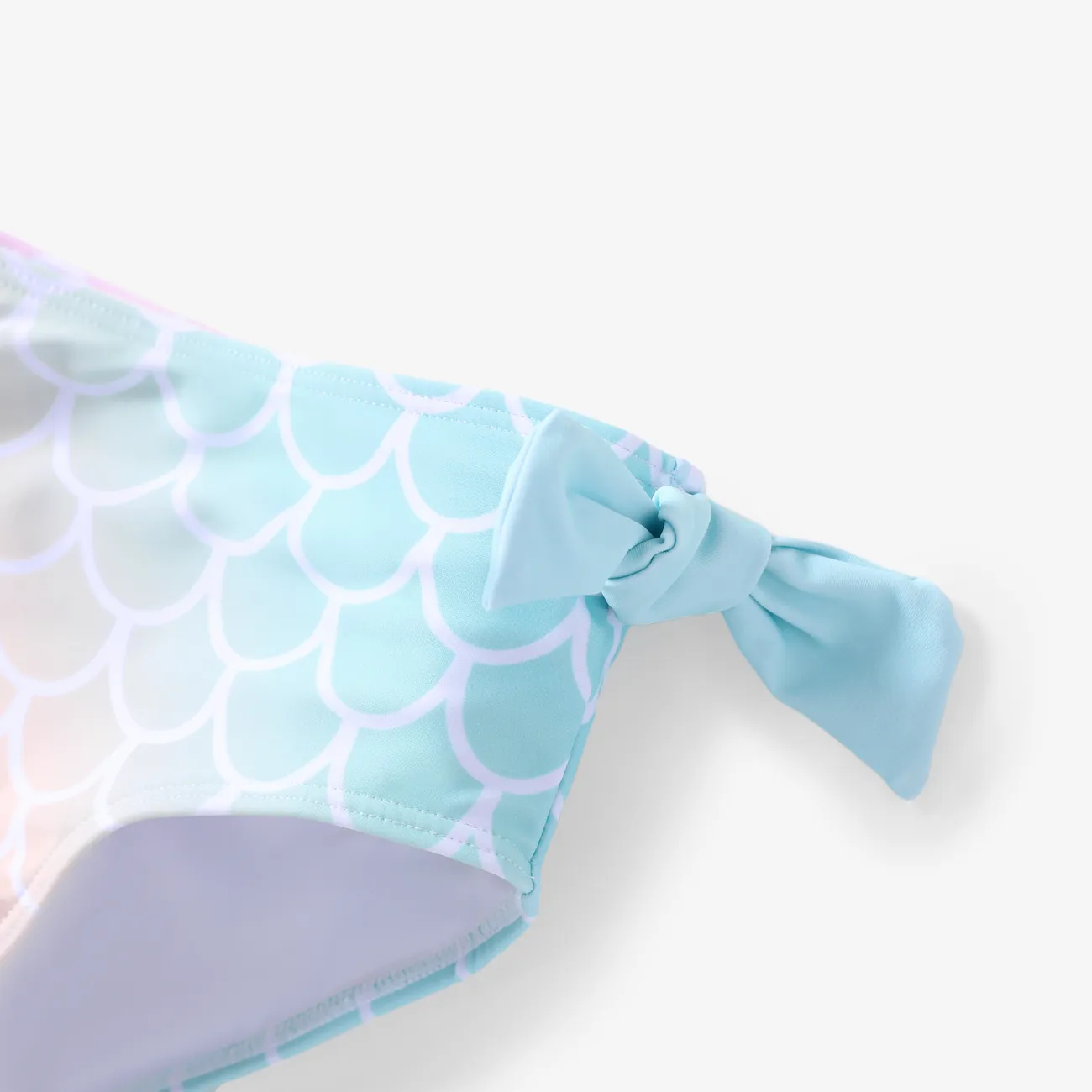 Disney Princess Toddler Girls Ariel 2pcs Tie-dye Magical Gradient Mermaid Print Ruffle Bow Swimsuit Colorful big image 1