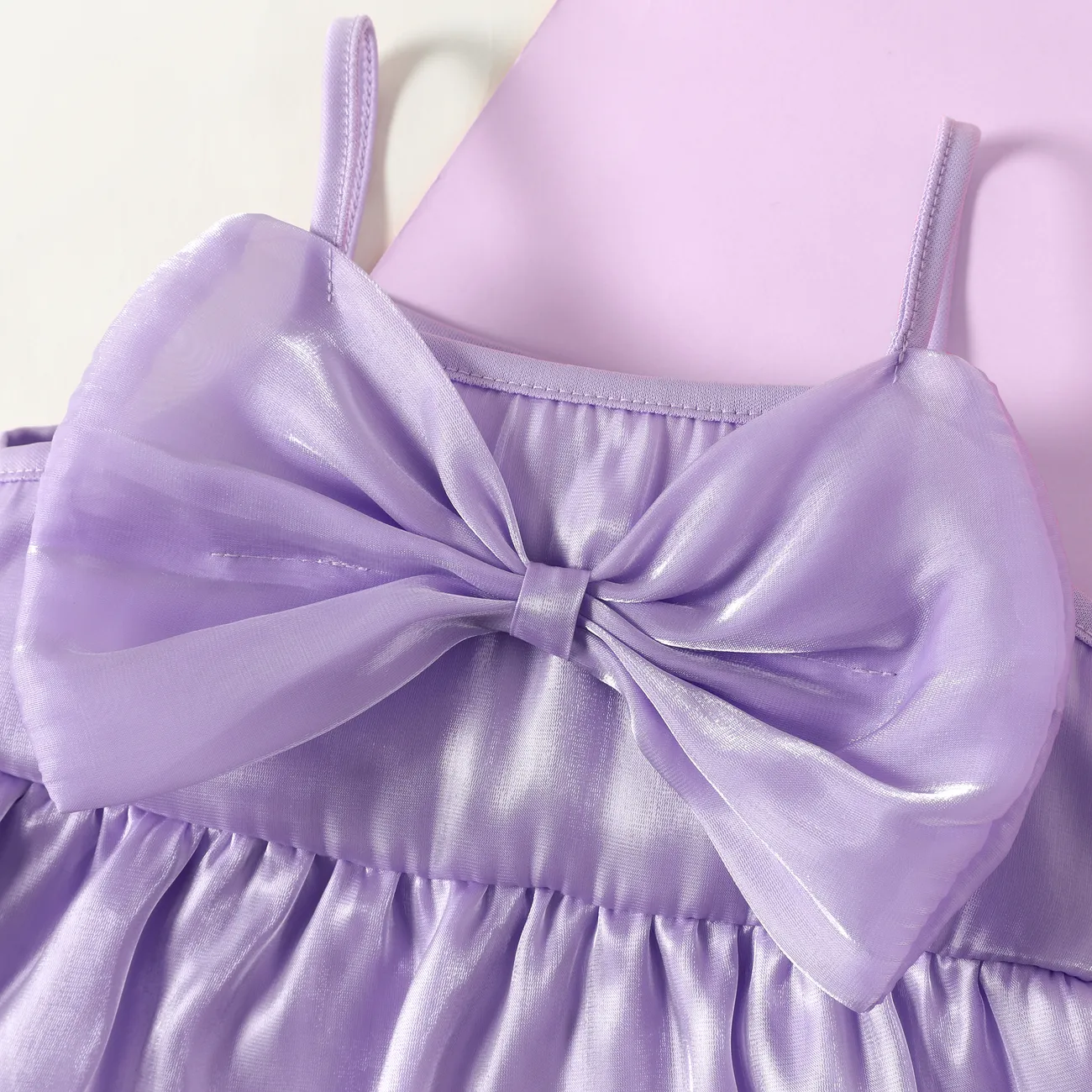 Toddler Girl 2pcs Sweet Hyper-Tactile Mesh Sets Purple big image 1