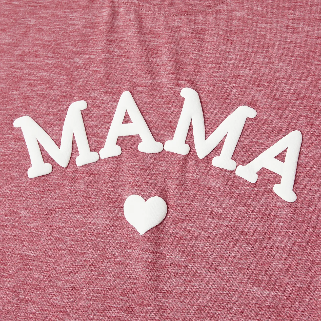 Mommy and Me Heart Pattern Cute Foam Printing Pink Tops PINK-1 big image 1