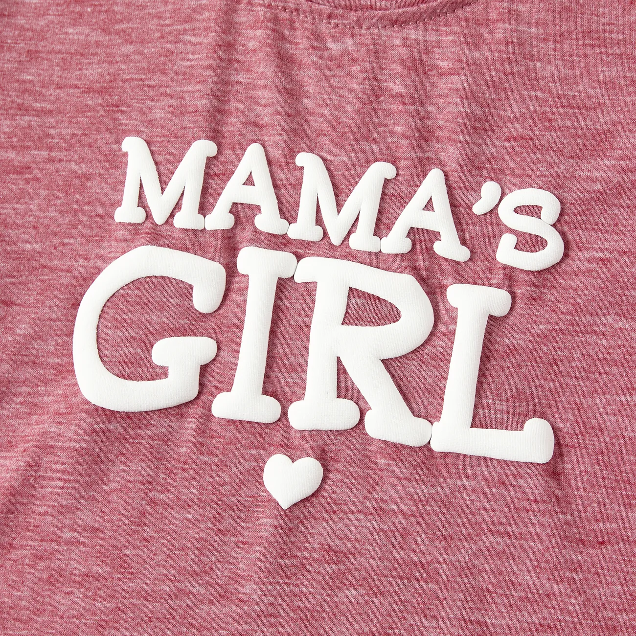 Mommy and Me Heart Pattern Cute Foam Printing Pink Tops PINK-1 big image 1