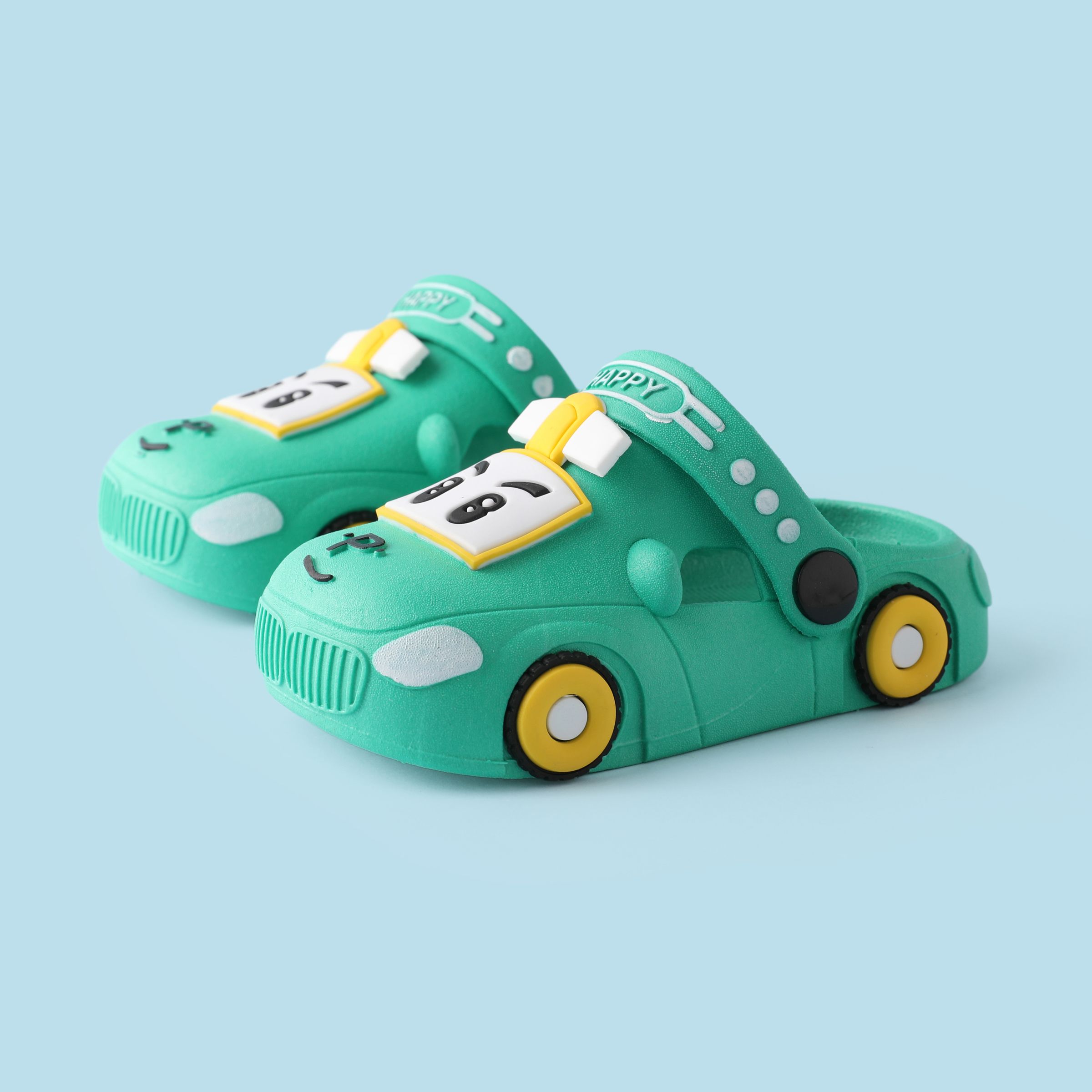Toddler/Kid Boy/Girl Solid Color Car Shape Cute Cartoon Hole Beach Shoes
