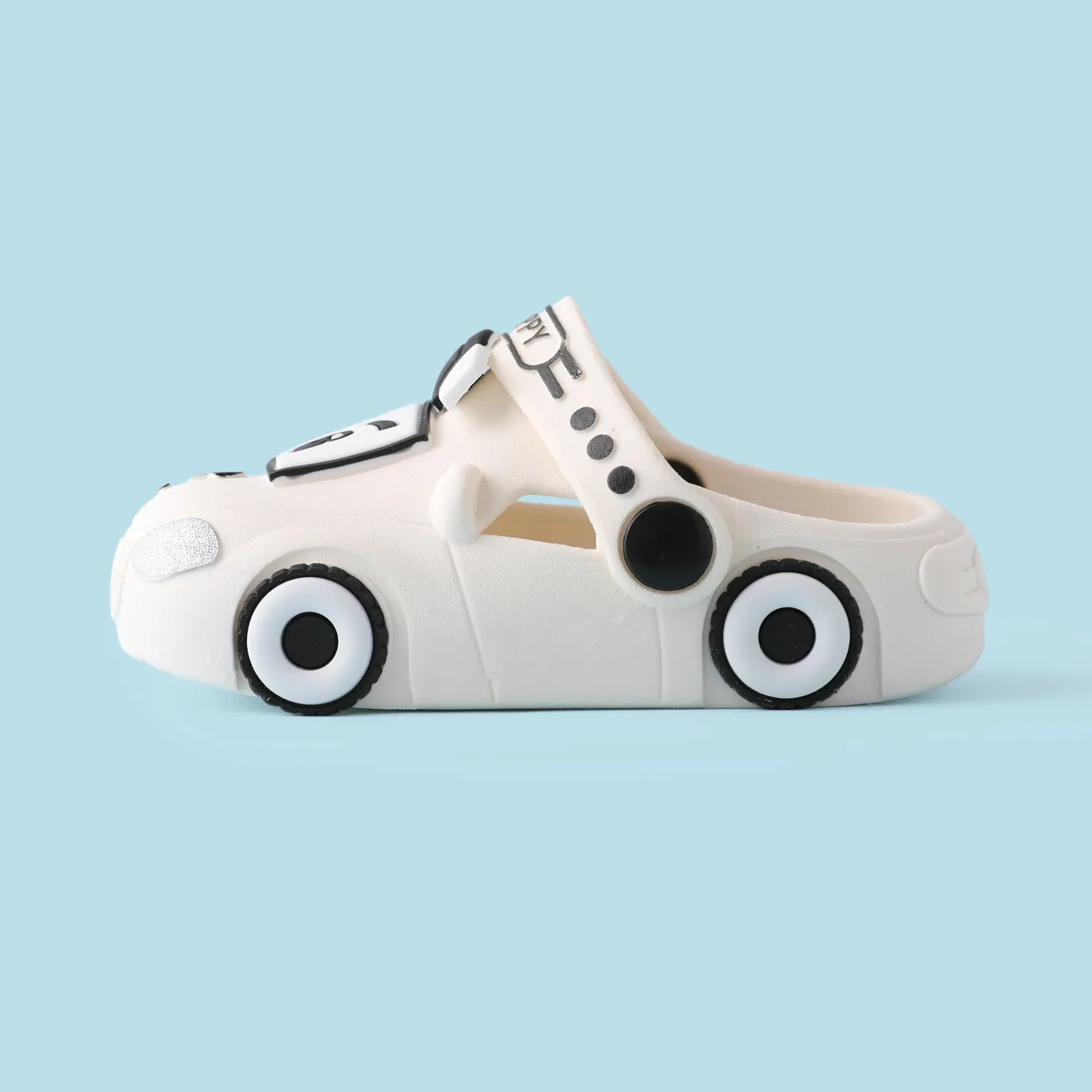 طفل صغير / طفل صبي / فتاة بلون السيارة شكل لطيف الكرتون هول أحذية الشاطئ  أبيض big image 1