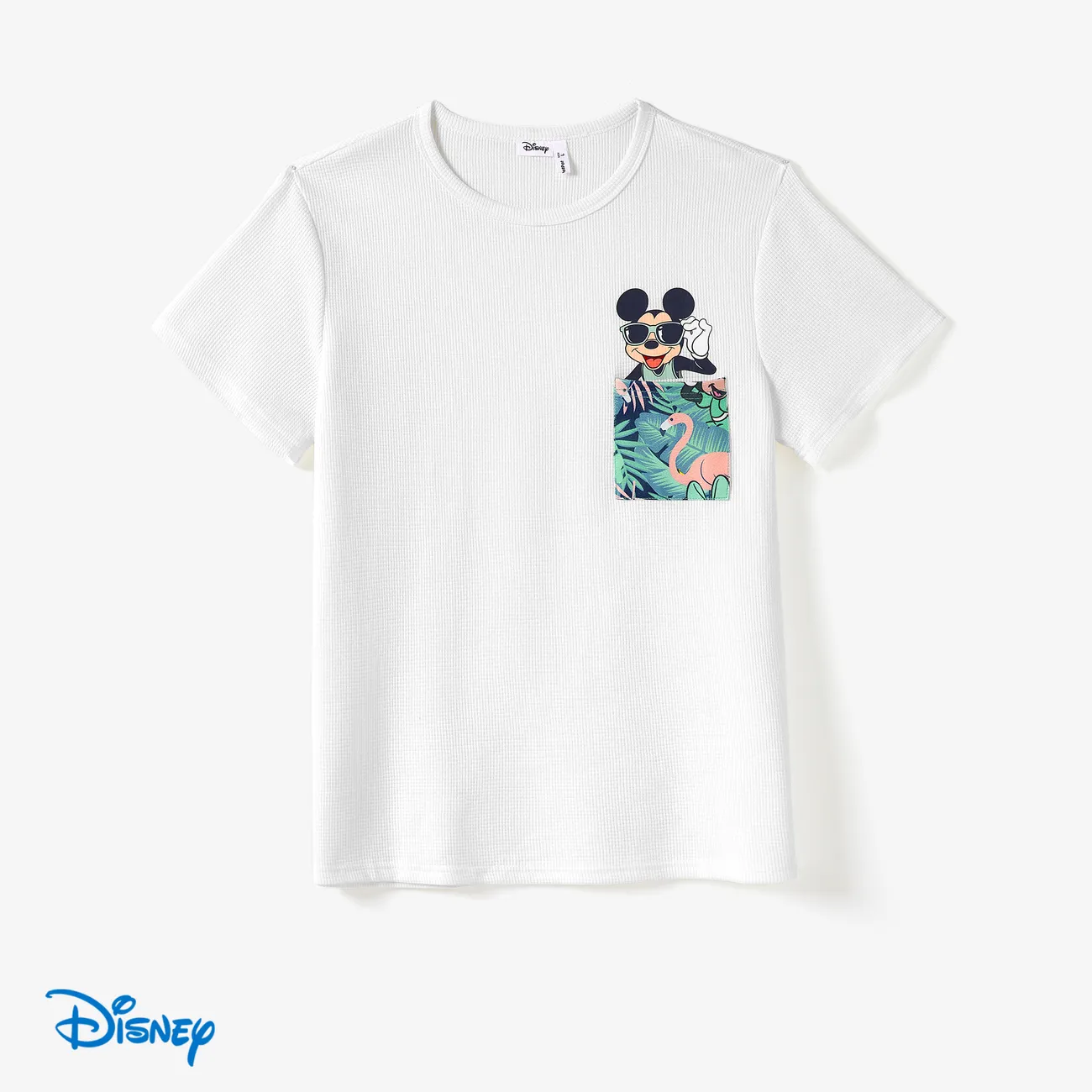 Disney Mickey and Friends Look de família Plantas e flores tropicais Manga curta Conjuntos de roupa para a família Conjuntos verde branco big image 1