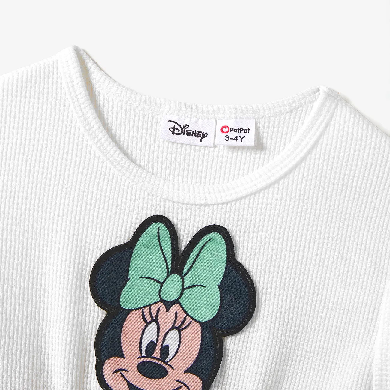 Disney Mickey and Friends Family Matching Tropical Botanical Print Waffle Fabric T-shirt/Dress greenwhite big image 1