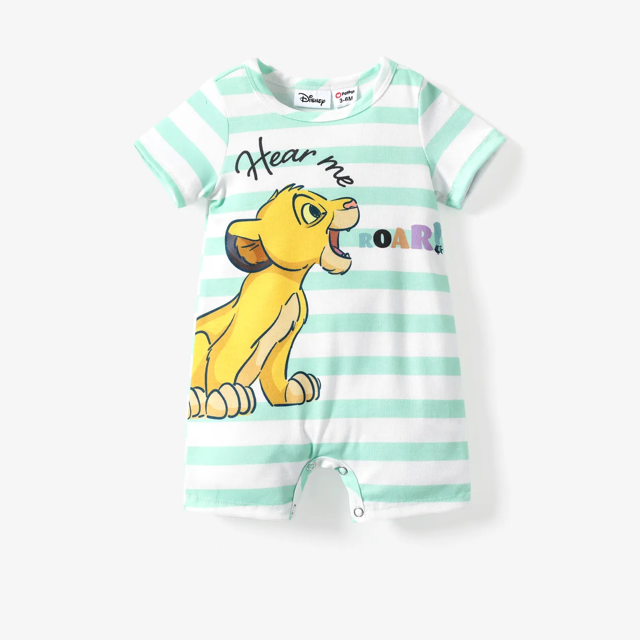 迪士尼獅子王 嬰兒 中性 獅子 童趣 短袖 連身衣 綠色 big image 1