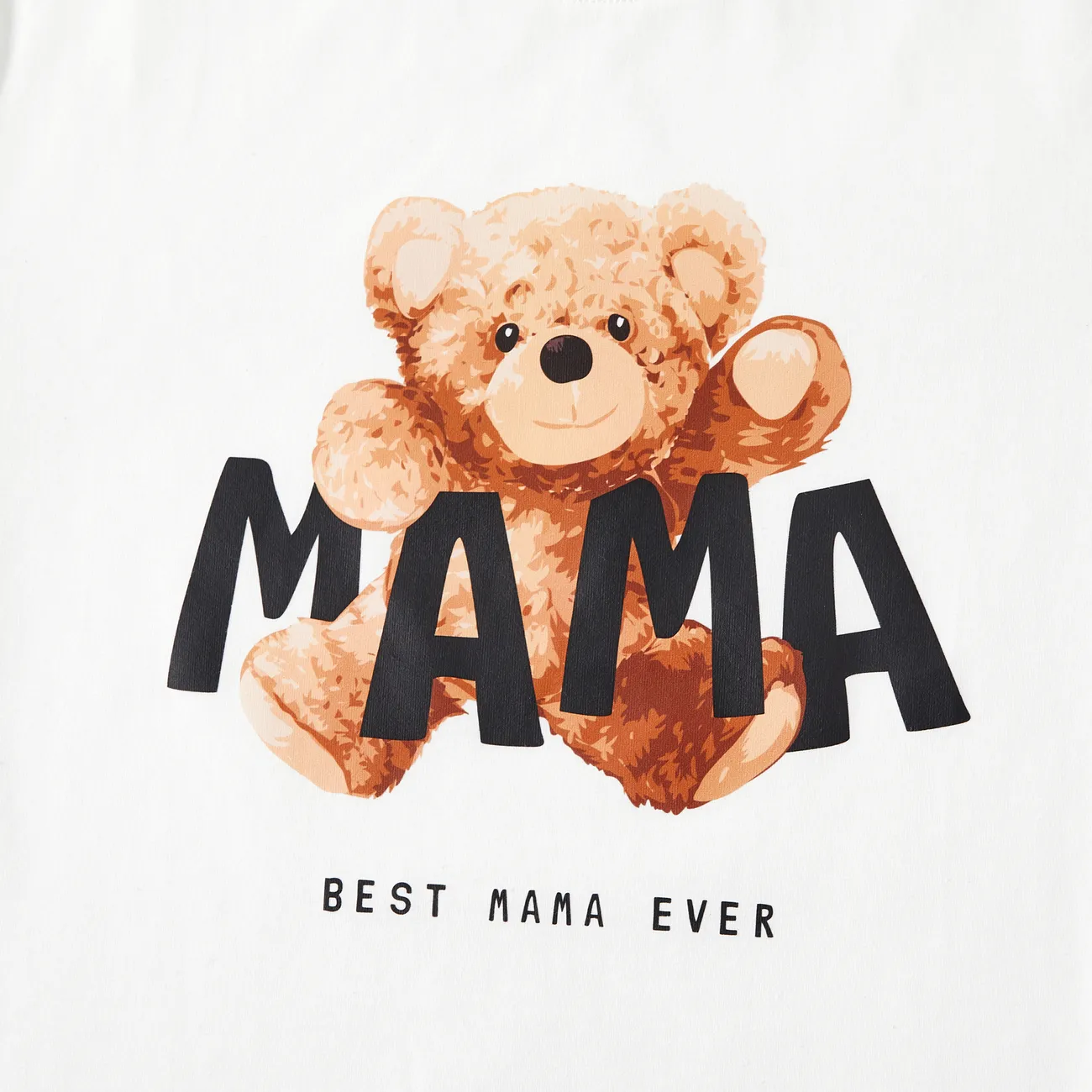 Family Matching Multi Color Teddy Bear Cotton Graphic Tee Color block big image 1
