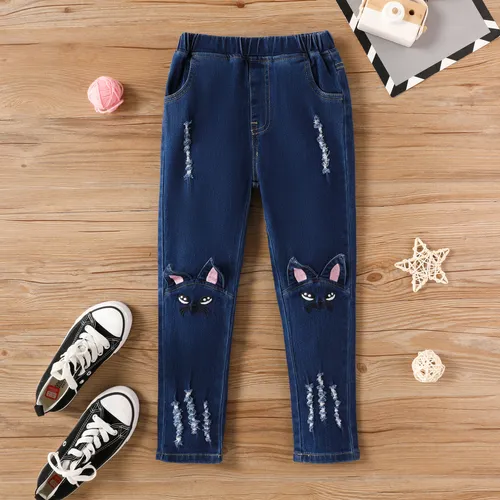 Jeans Animal & Gato Chico Niña