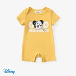 Disney Mickey and Friends Baby Boys/Girls 1pc Naia™ Cotton Funny Mickey Mouse Print Romper Yellow