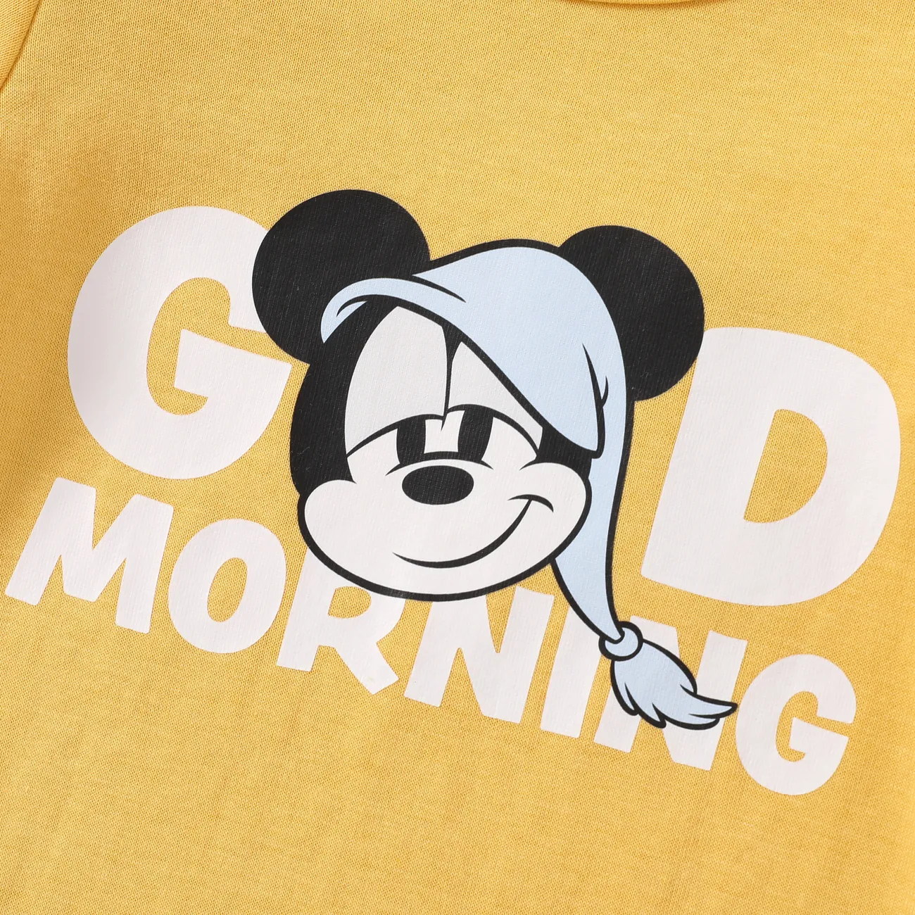 Disney Mickey and Friends قطعة واحدة مواليد للجنسين كم قصير شخصيات الأصفر big image 1
