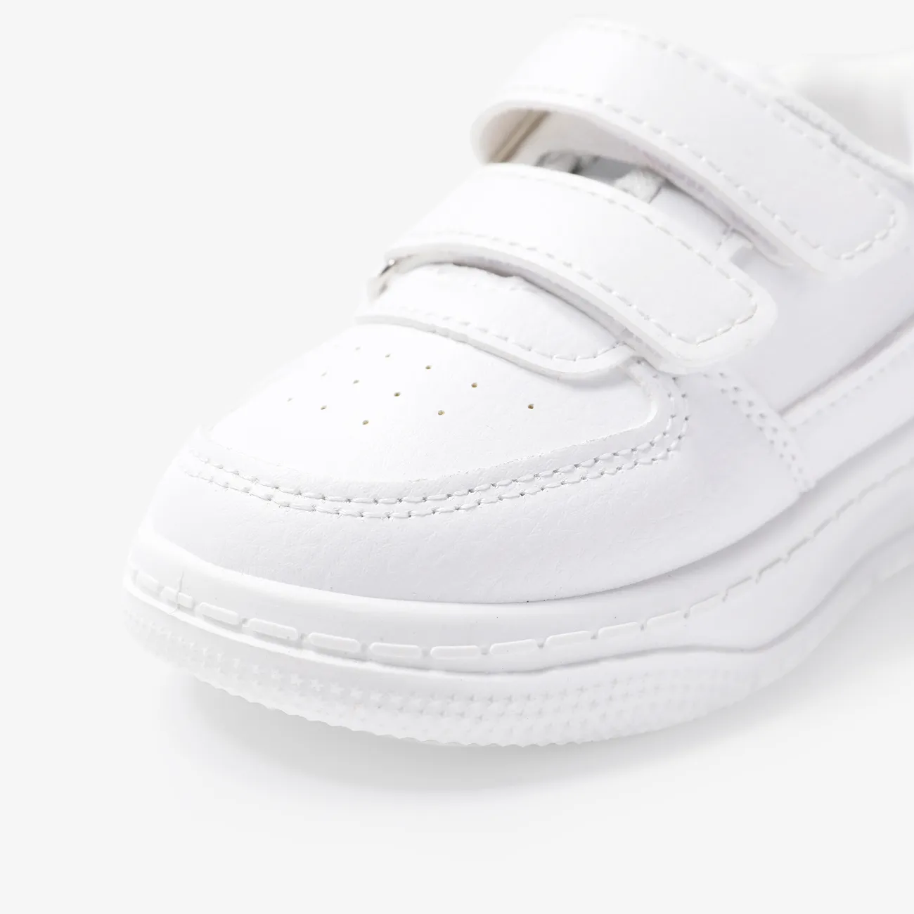Toddler/Kid Casual Style Solid Color Velcro Sports Shoes Sneakers White big image 1