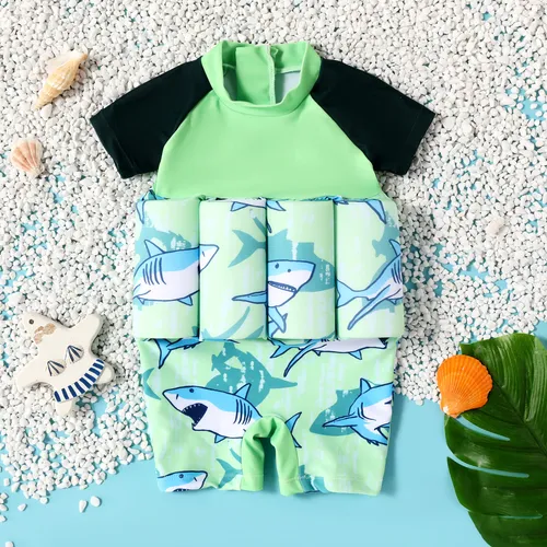 Maillot de bain enfant motif animal requin, tissu polyester et élasthanne