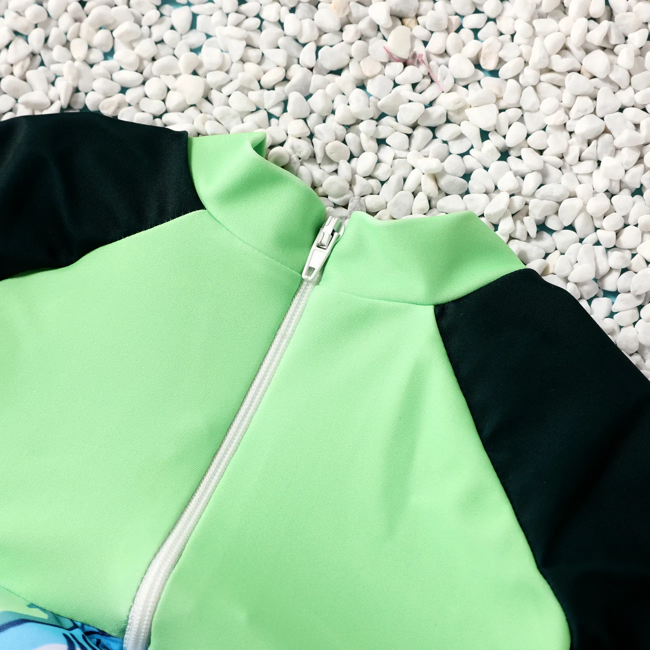 Baby Jungen Stoffnähte Hai Kindlich Kurzärmelig Badeanzüge grün big image 1